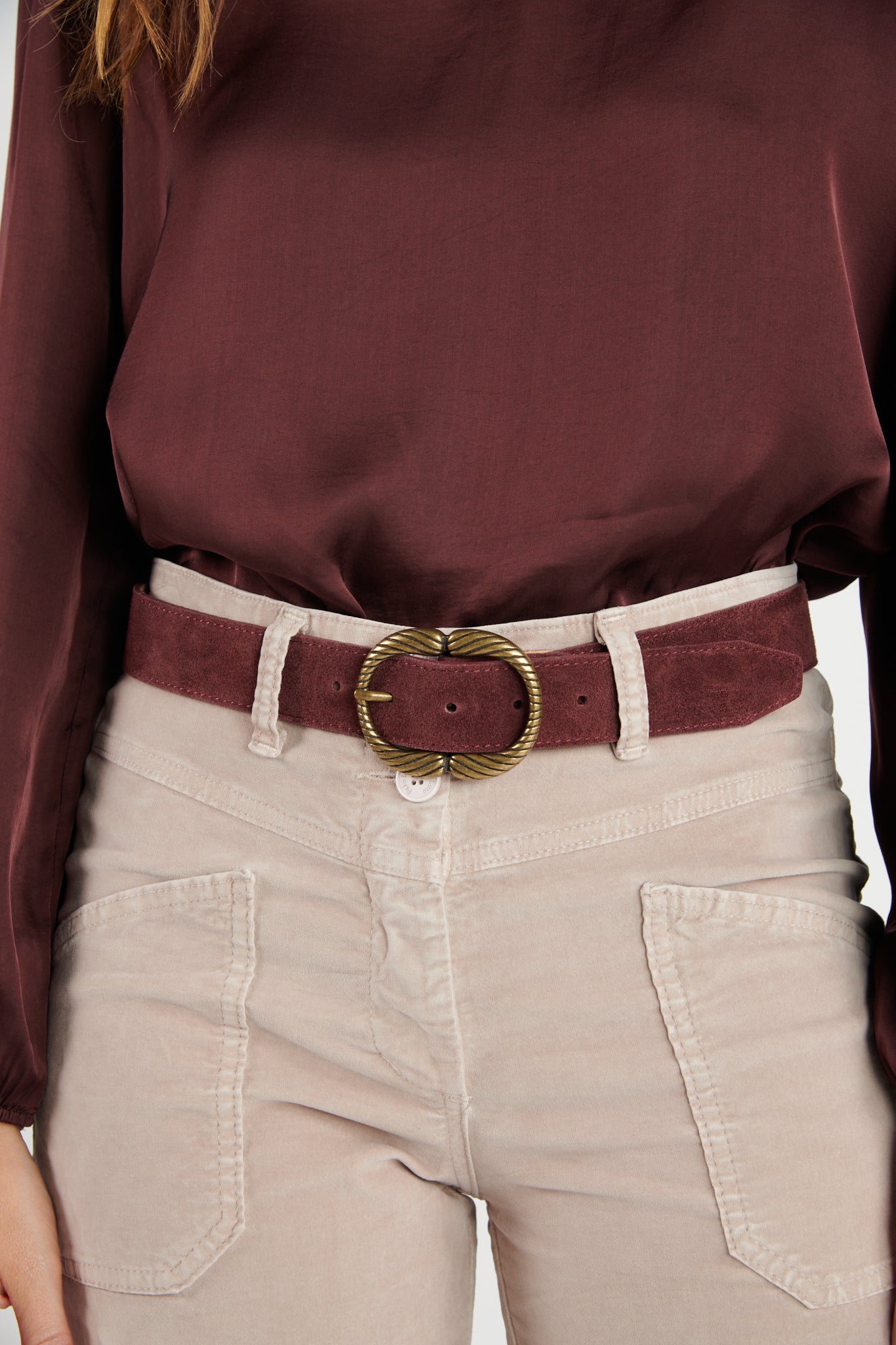 CEINTURE DAIM DORINE BORDEAUX