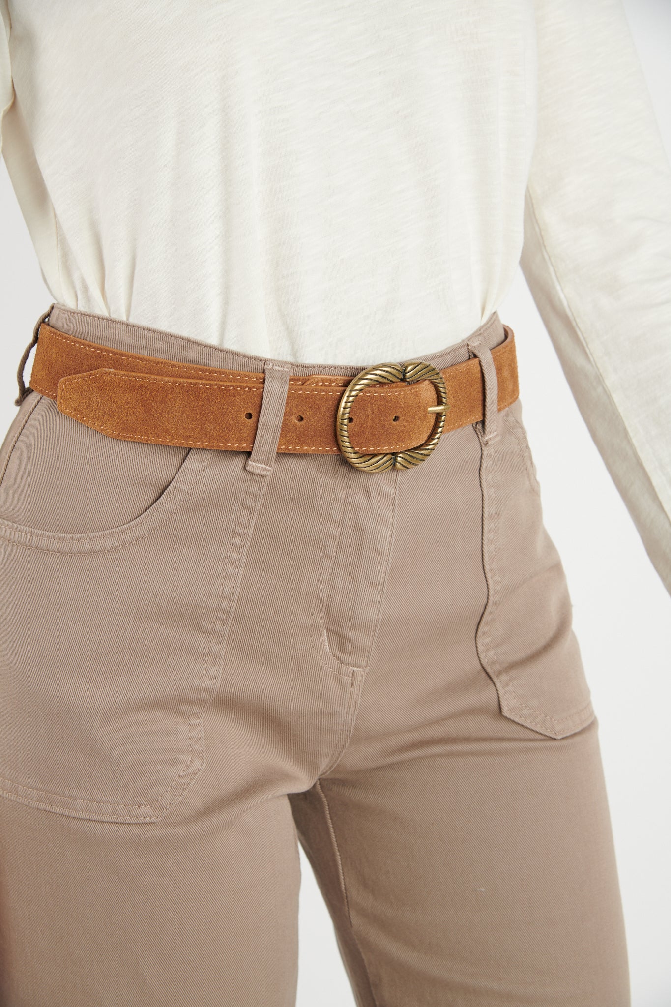 CEINTURE DAIM DORINE TABAC