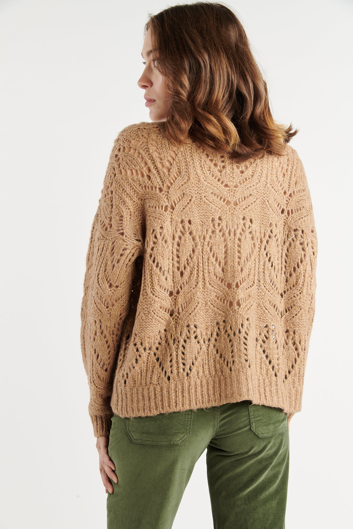 GILET AJOURÉ NACRÉ BERTHE CAMEL