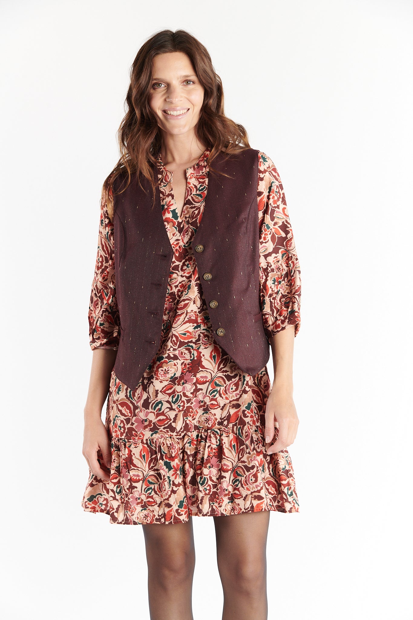 GILET BARMAN DAVID LUREX BORDEAUX
