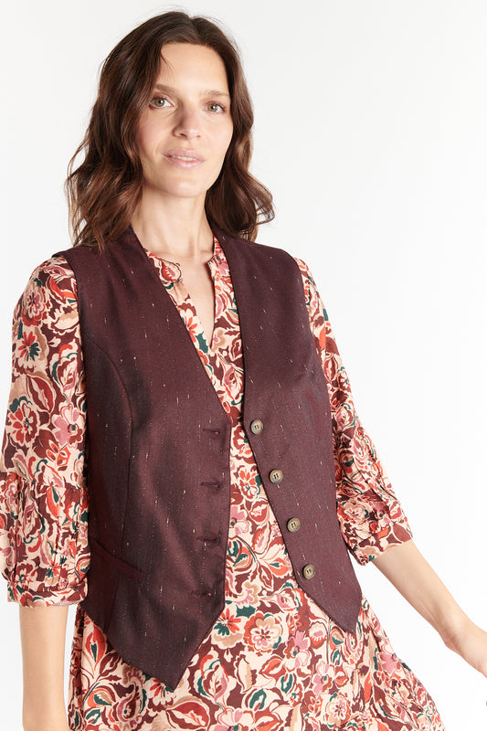 GILET BARMAN DAVID LUREX BORDEAUX