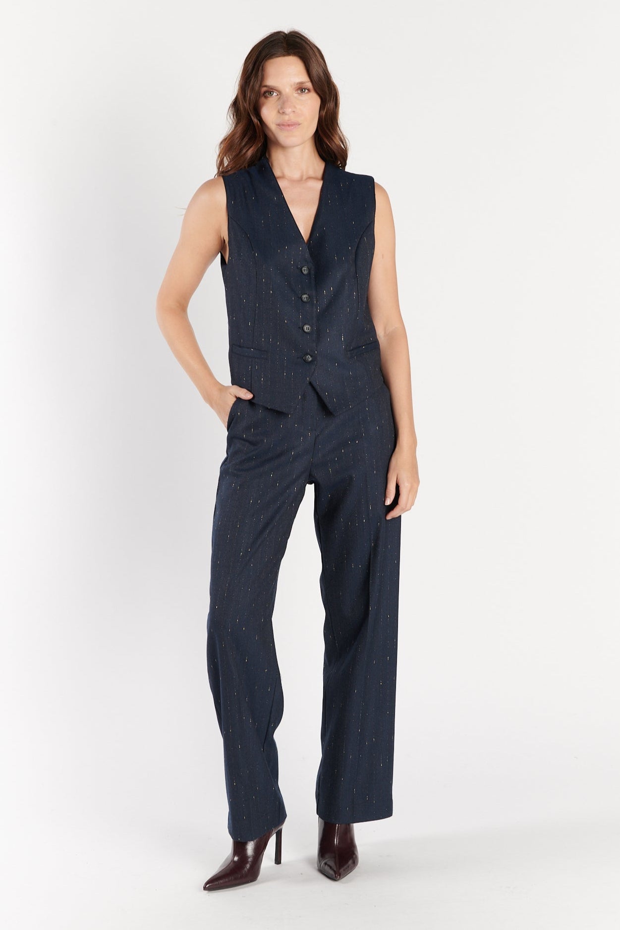 GILET BARMAN DAVID LUREX DENIM