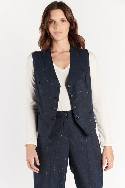 GILET BARMAN DAVID LUREX DENIM
