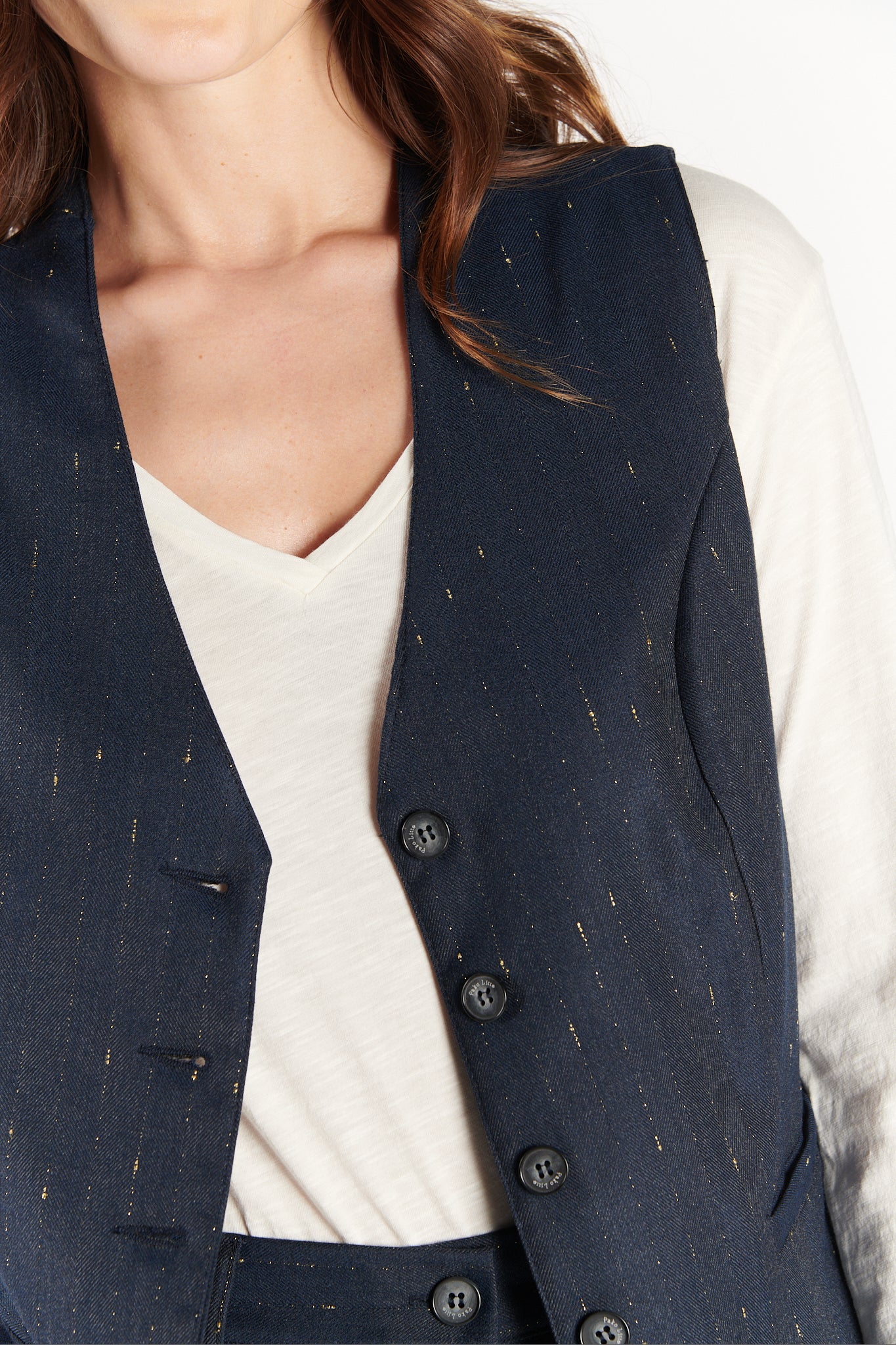 GILET BARMAN DAVID LUREX DENIM