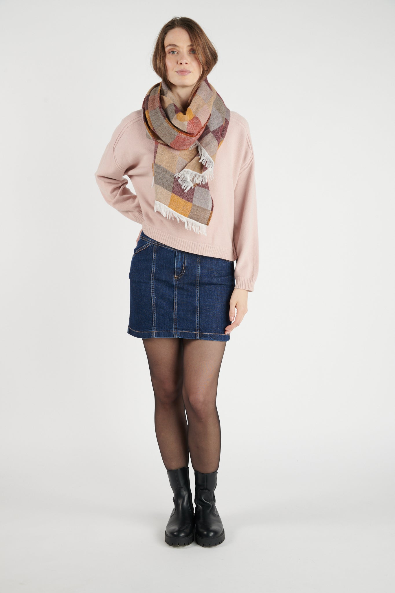 JUPE COURTE DEHLIA JEAN FONCÉ