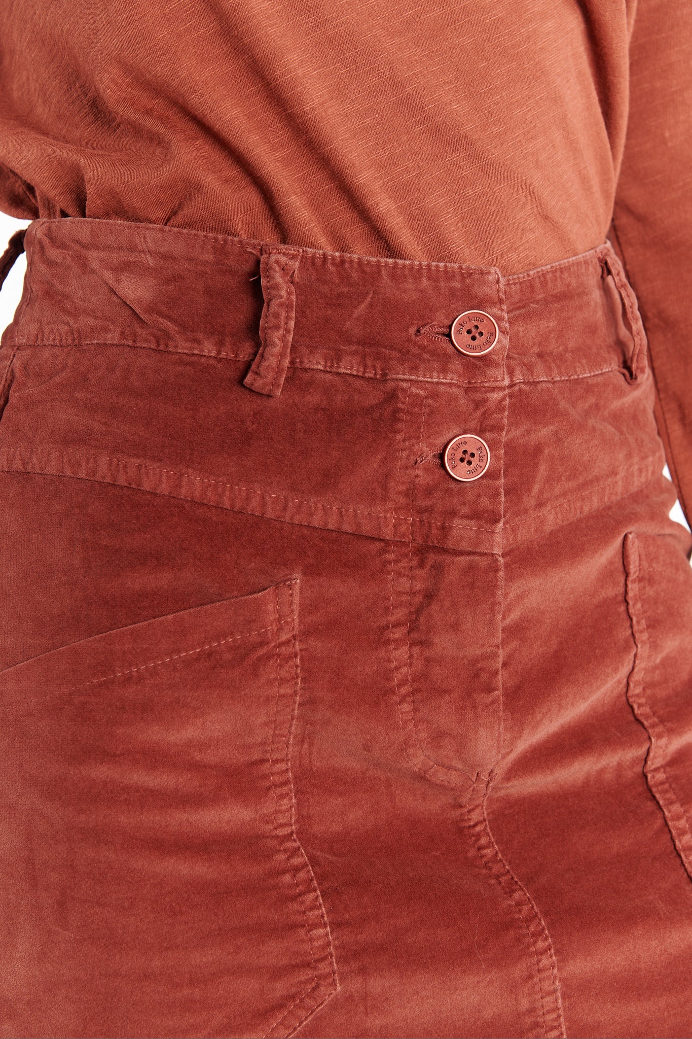 JUPE COURTE VELOURS DAPHNÉ PAPRIKA