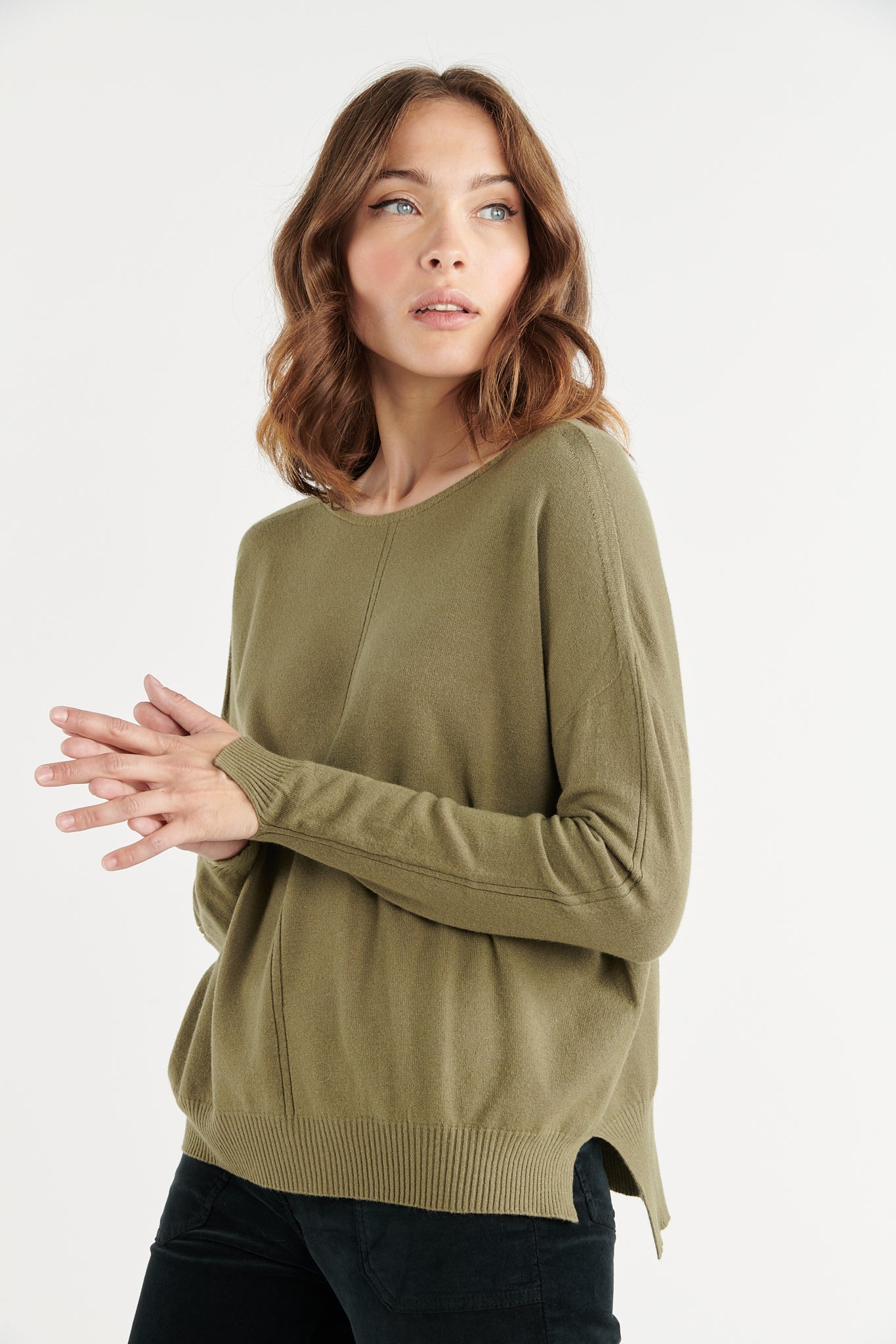 PULL COL ROND BABETTE KAKI