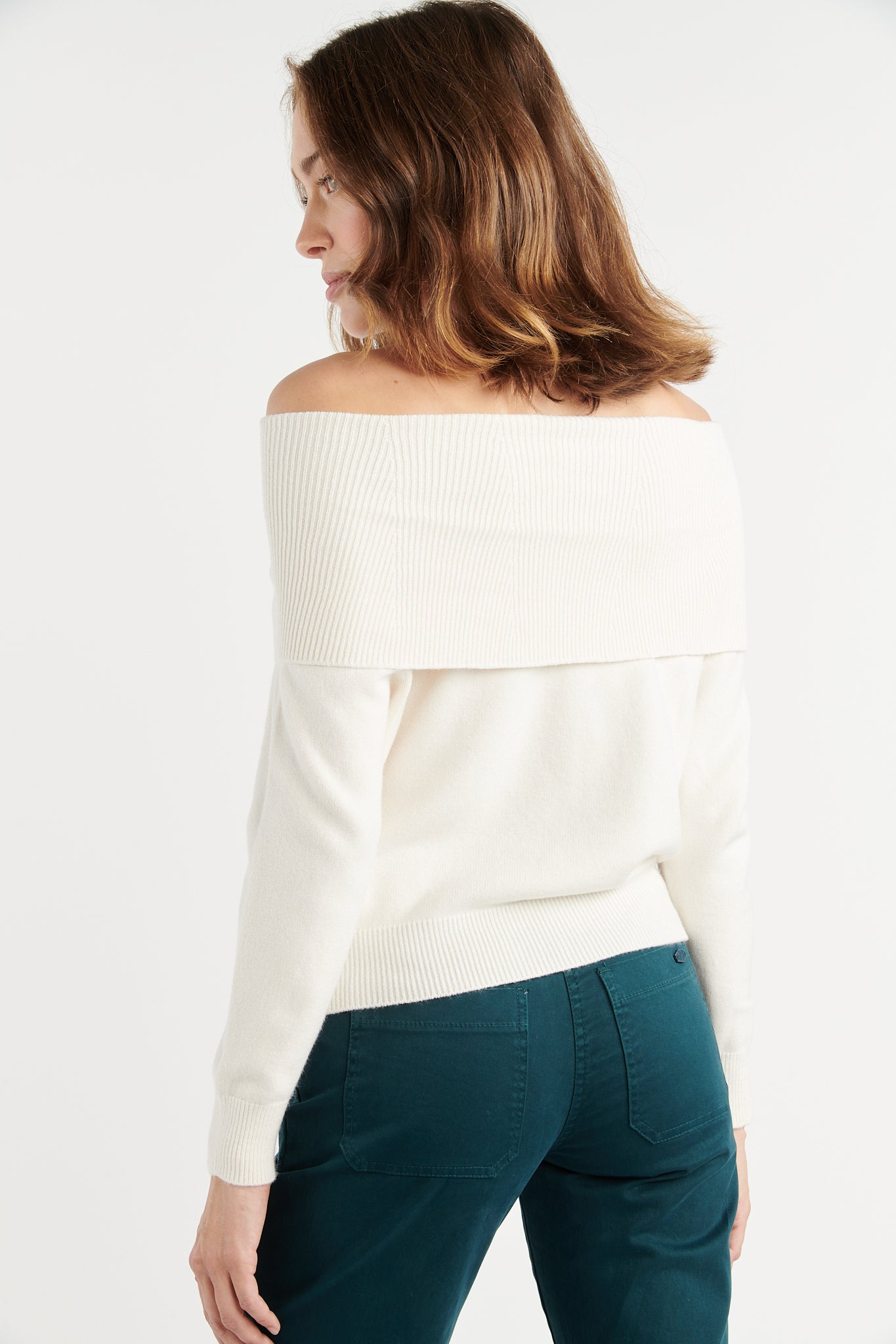 PULL COL BARDOT BIANCA NATUREL