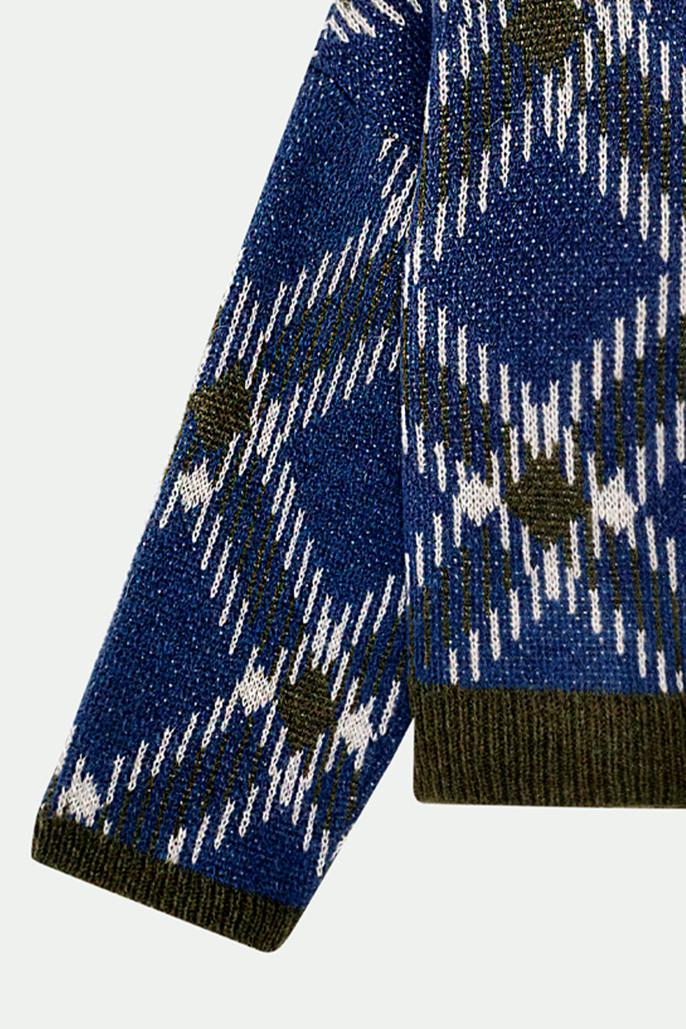 PULL BERTO CARREAUX DENIM & KAKI