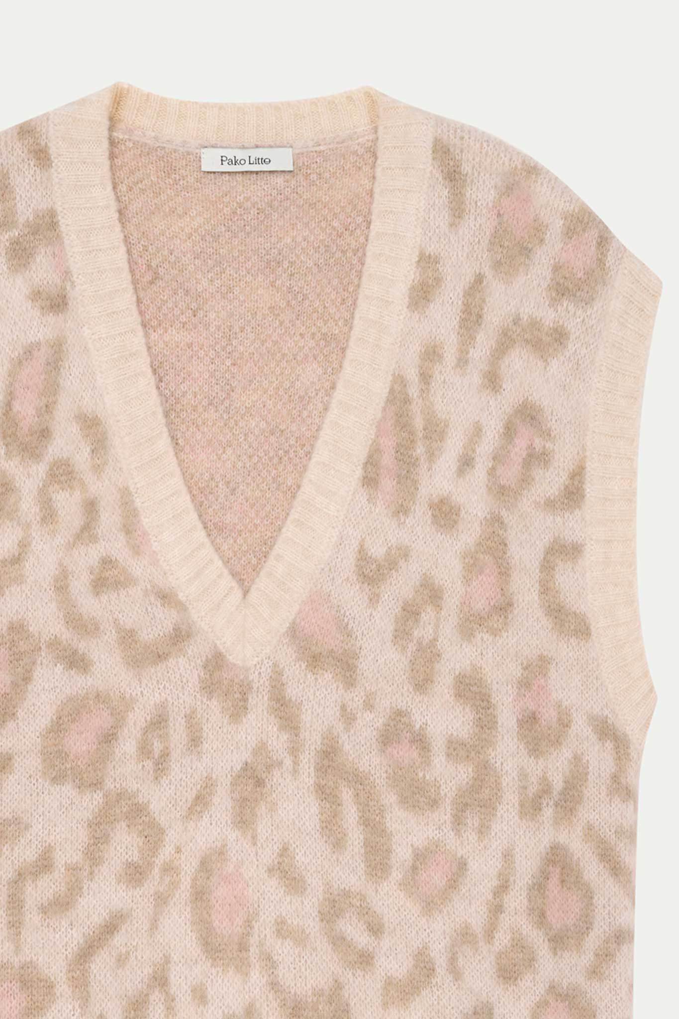 PULL SANS MANCHES LÉOPARD PASTEL BINTA