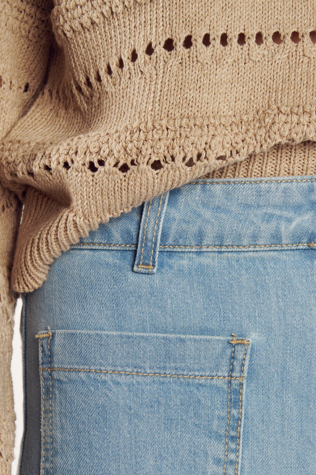 CÉDRIC OPENWORK JUMPER SAND