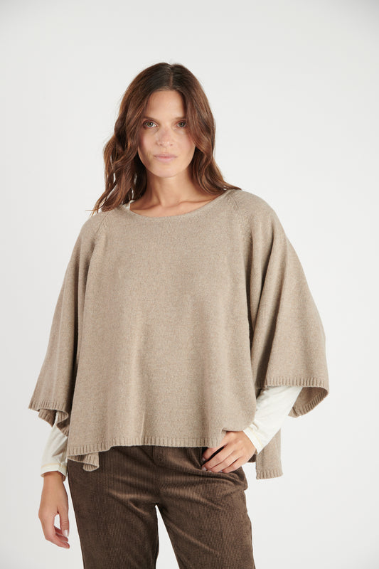 PULL COURT OVERSIZE SÉLENA TAUPE