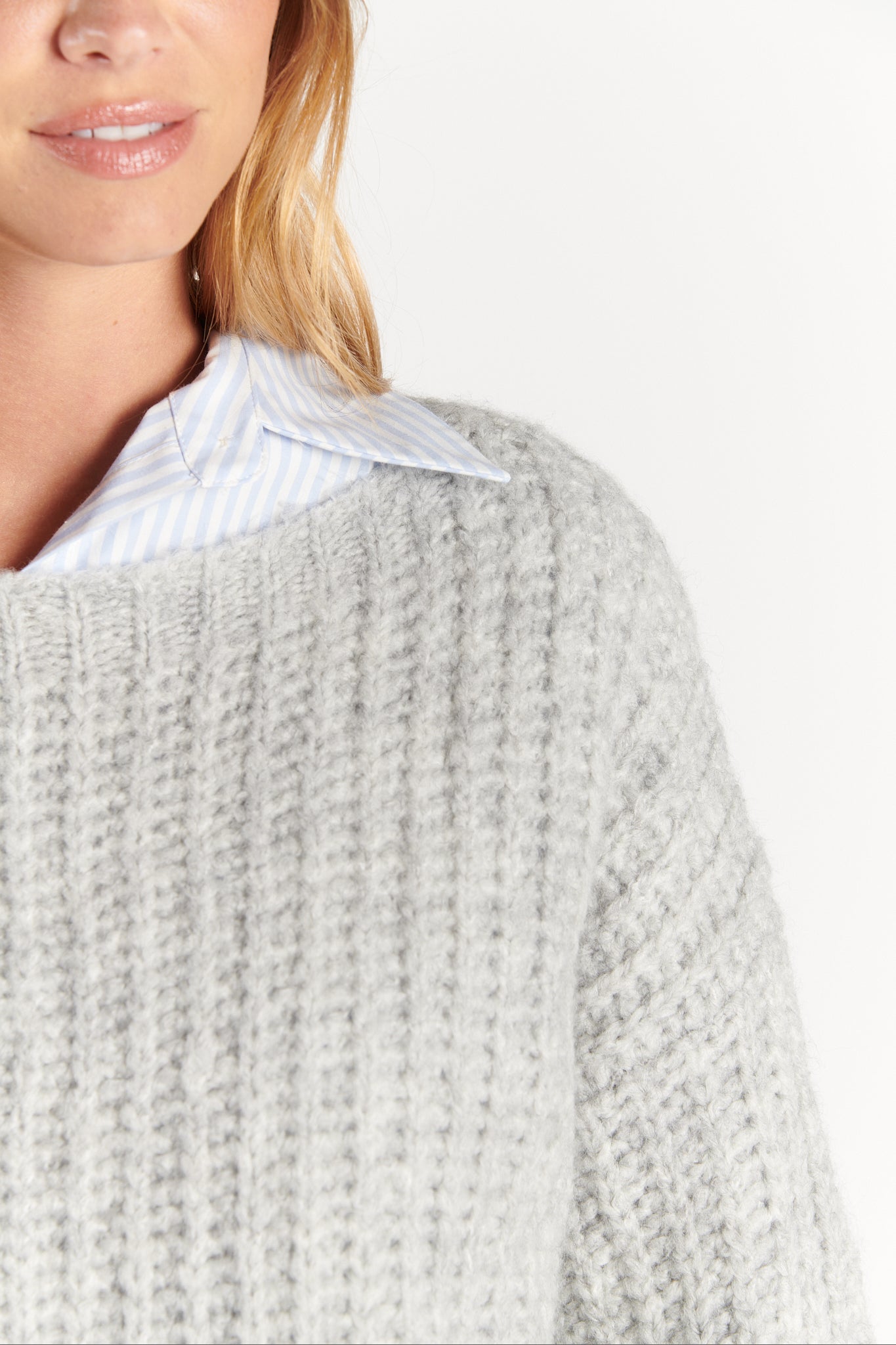 PULL COL BATEAU DANILOU GRIS