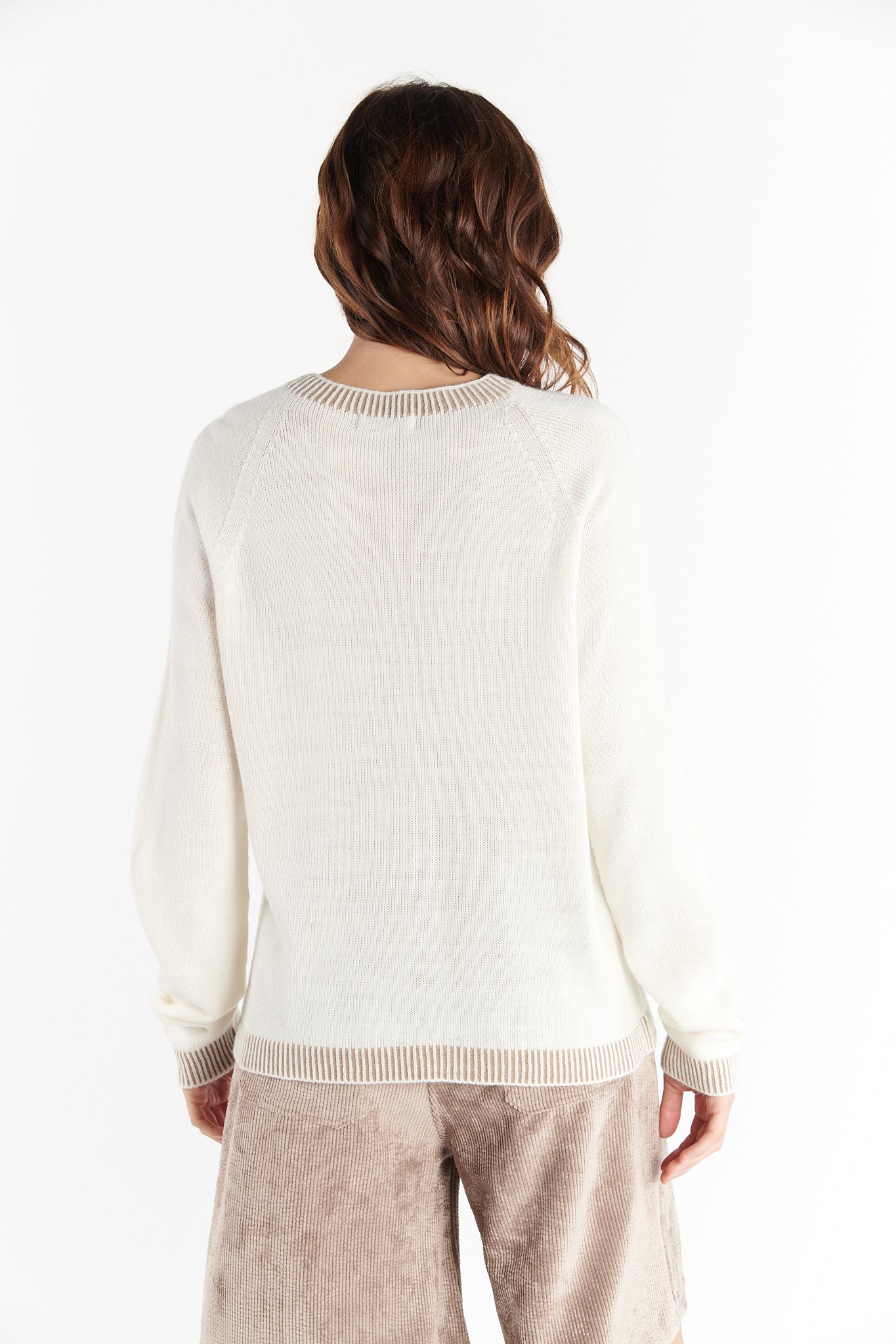 PULL DIEGO BICOLORE NATUREL & TAUPE