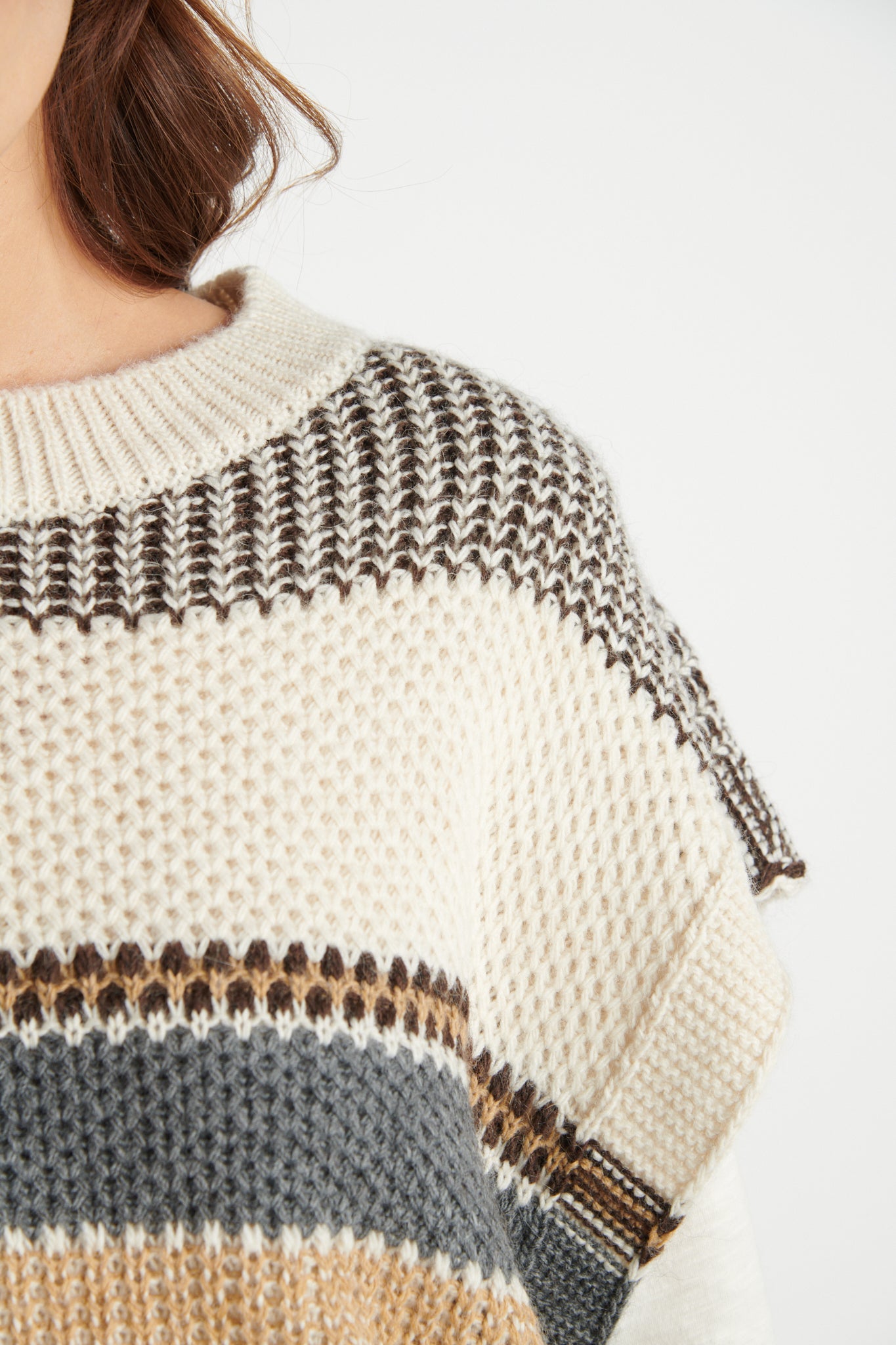 PULL MANCHES COURTES DANAÉ NATUREL GRIS