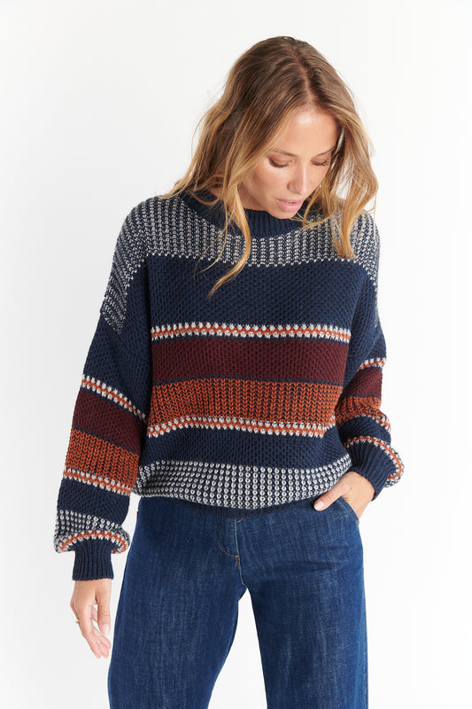 PULL AMPLE DONY MARINE BORDEAUX