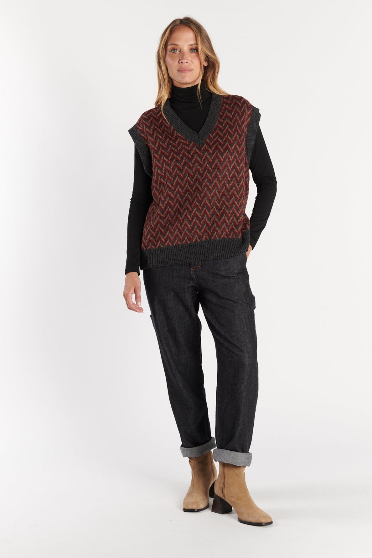 PULL SANS MANCHES DWAYNE BORDEAUX ANTHRACITE