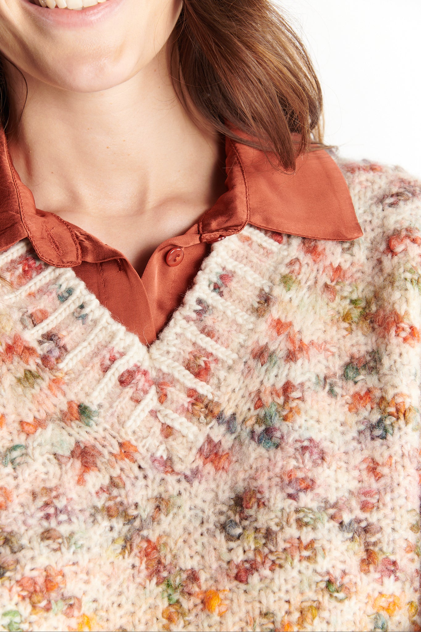 PULL MANCHES COURTES DELMIRO MULTICOLORE