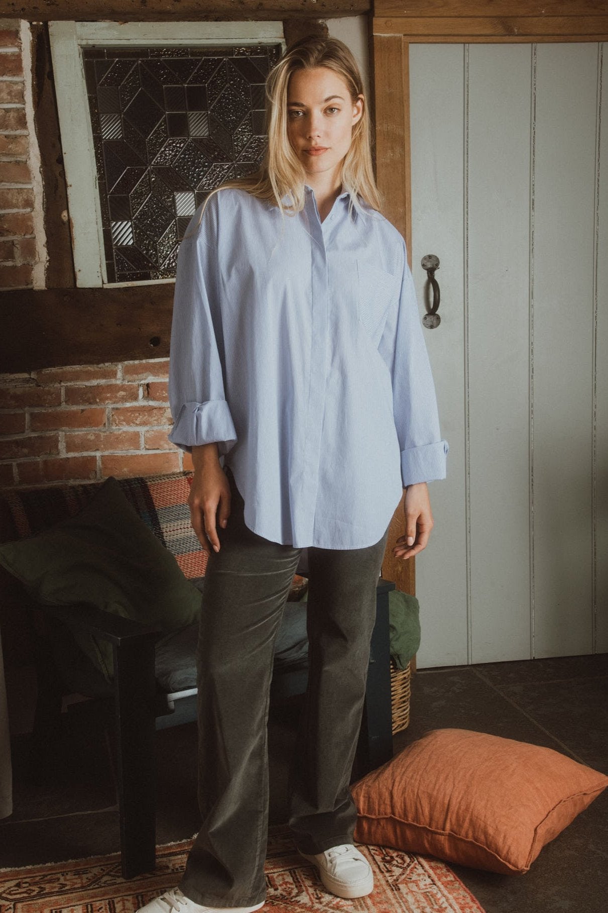 MAXI CHEMISE PHILIPPE RAYÉE MARINE