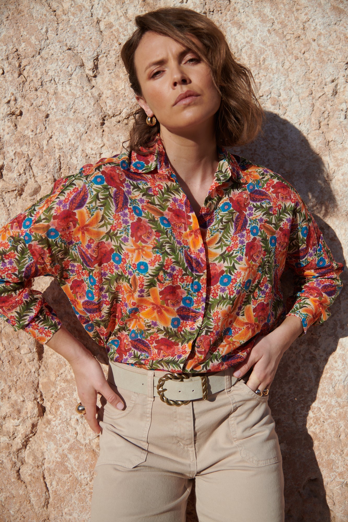 CHEMISE VOILE DE COTON IMPRIMÉ TROPICAL CALIXTE
