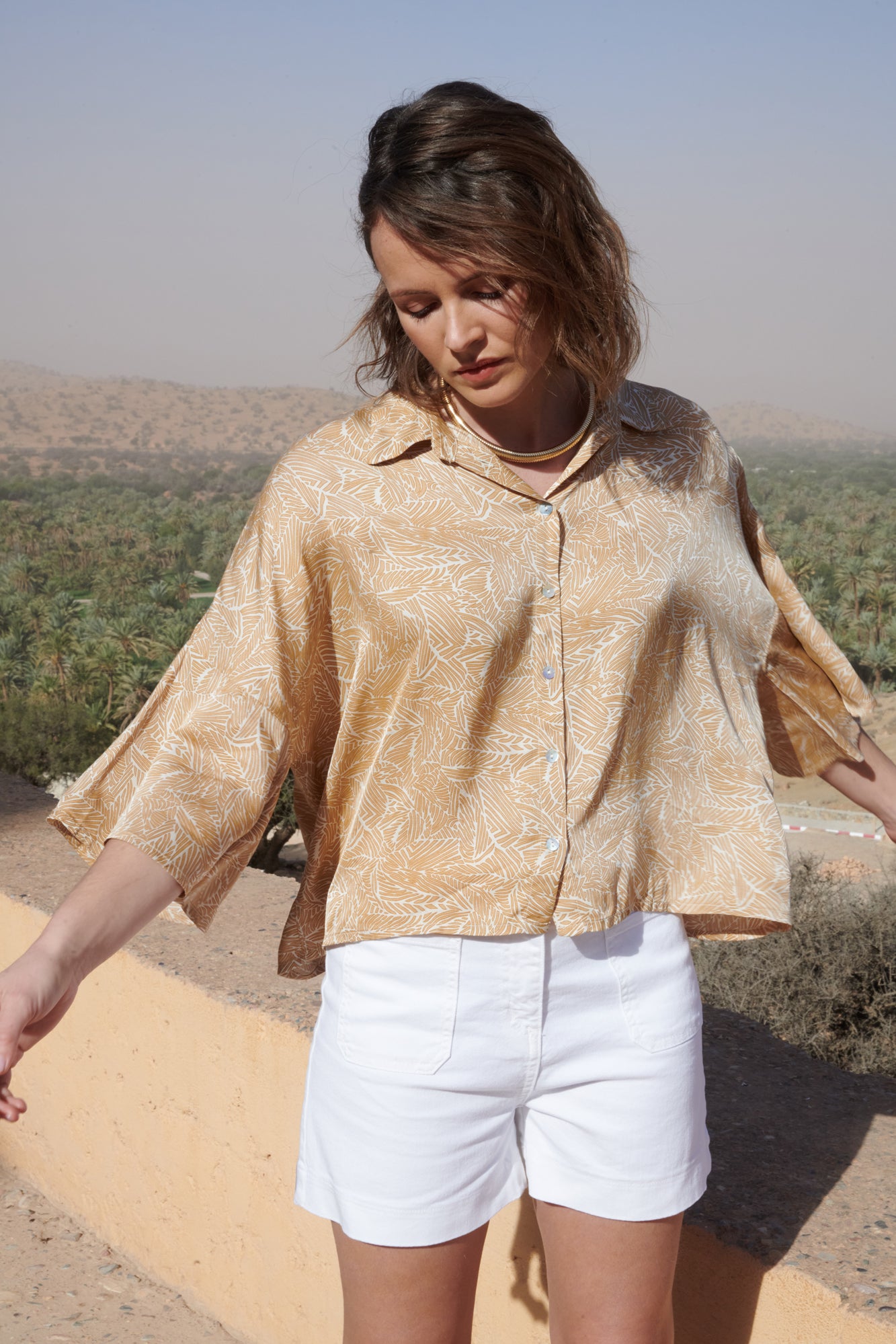 CATELINE LOOSE SHIRT ATENA HONEY PRINT