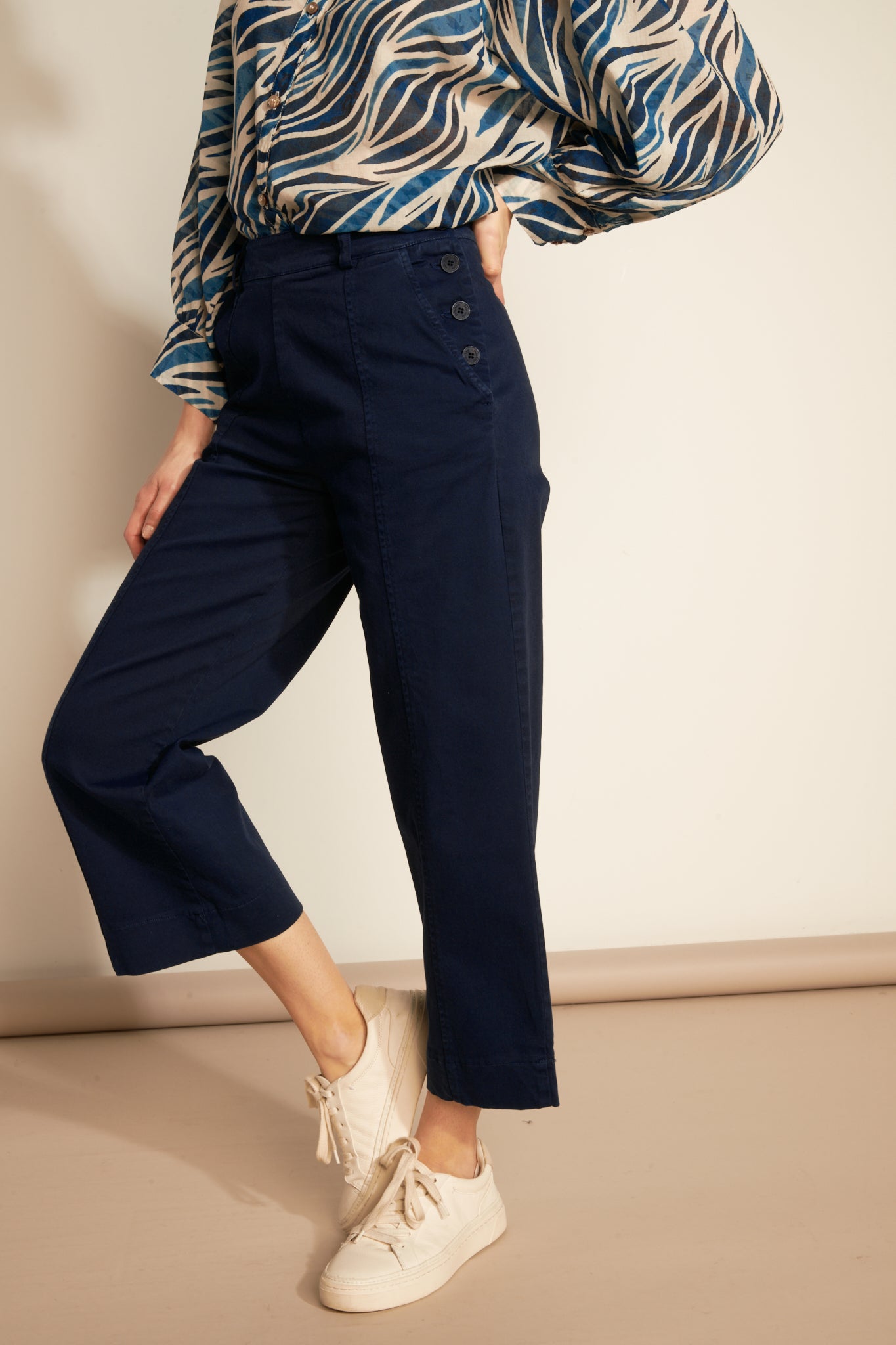 AMBROISE NAVY BLUE SAILOR TROUSERS