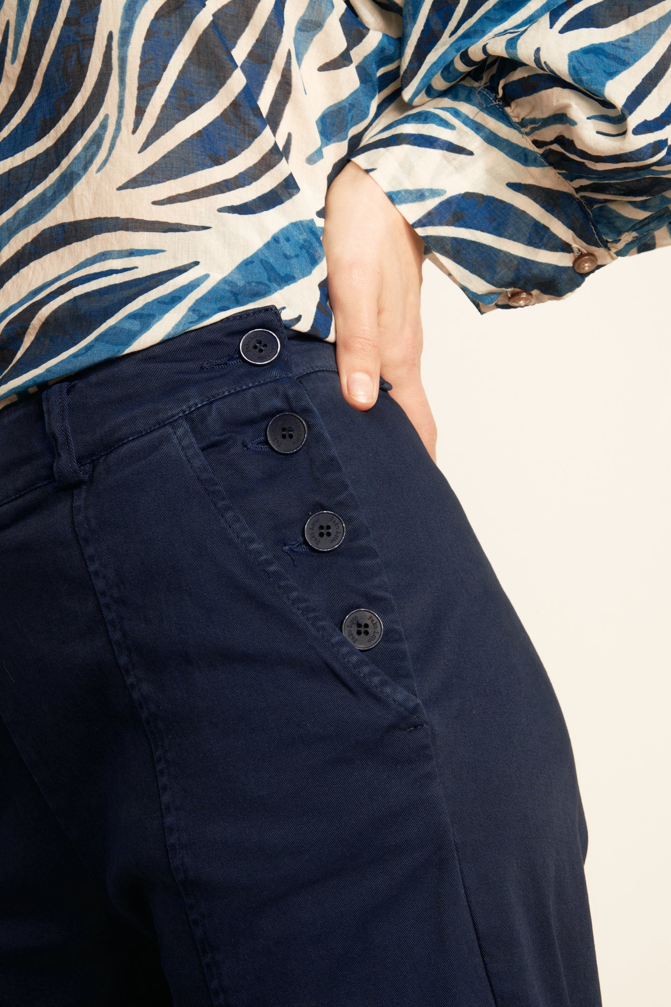 AMBROISE NAVY BLUE SAILOR TROUSERS