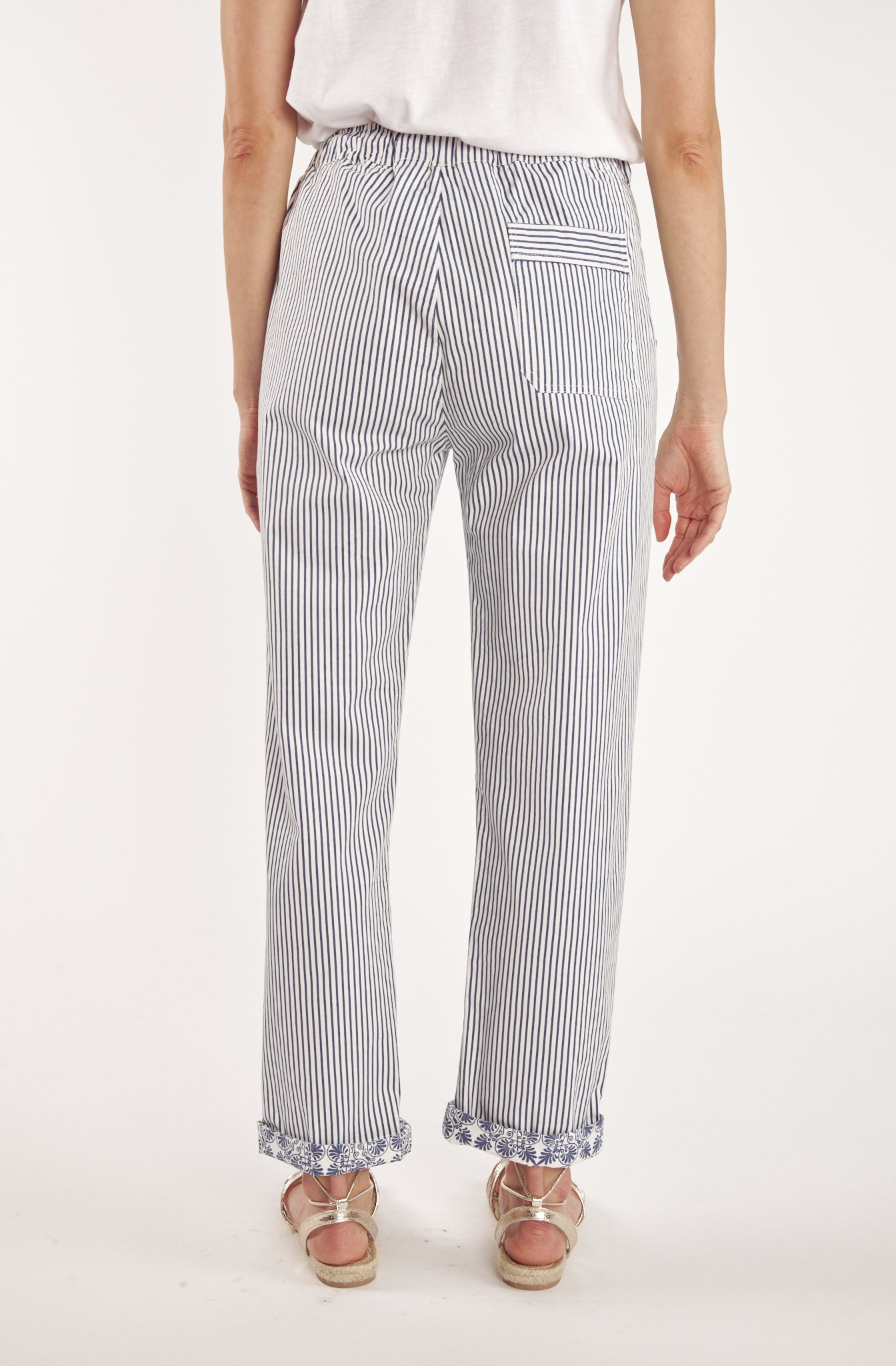 CASSY STRIPED NAVY JOGGING CHINOS