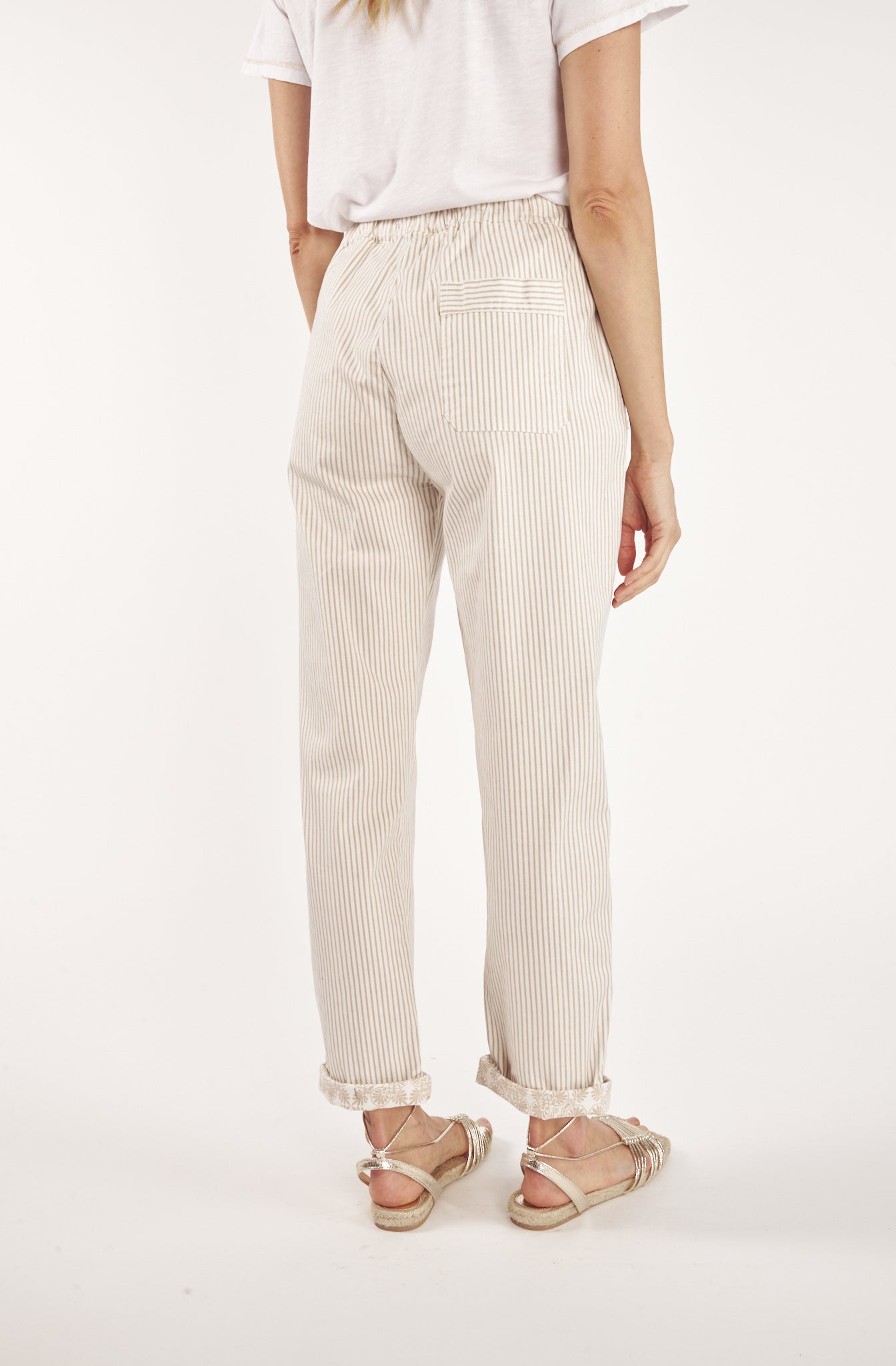 CASSIDY STRIPED SAND CHINO JOGGERS