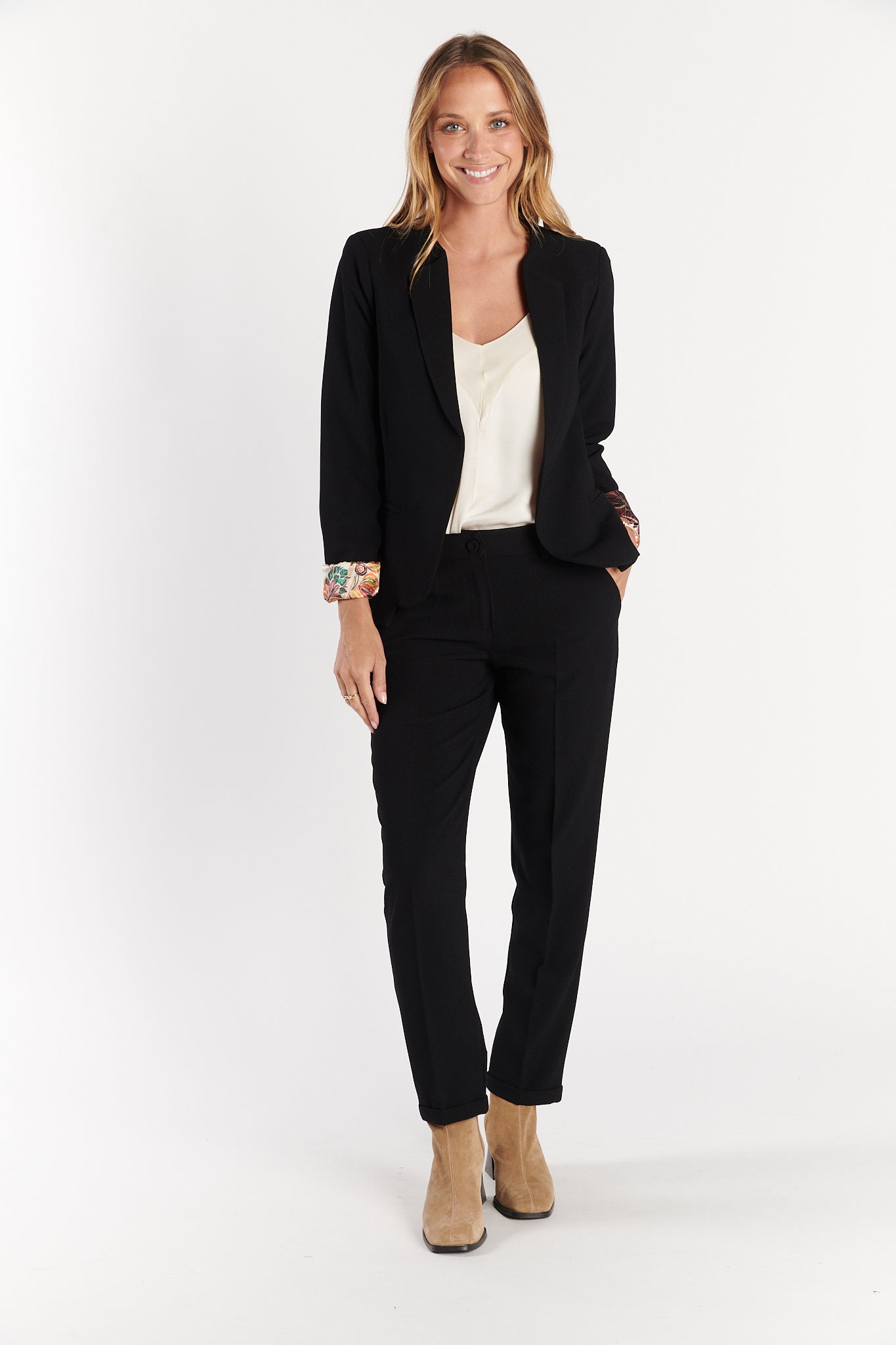 PANTALON 7/8ÈME CIGARETTE AUGUSTIN NOIR