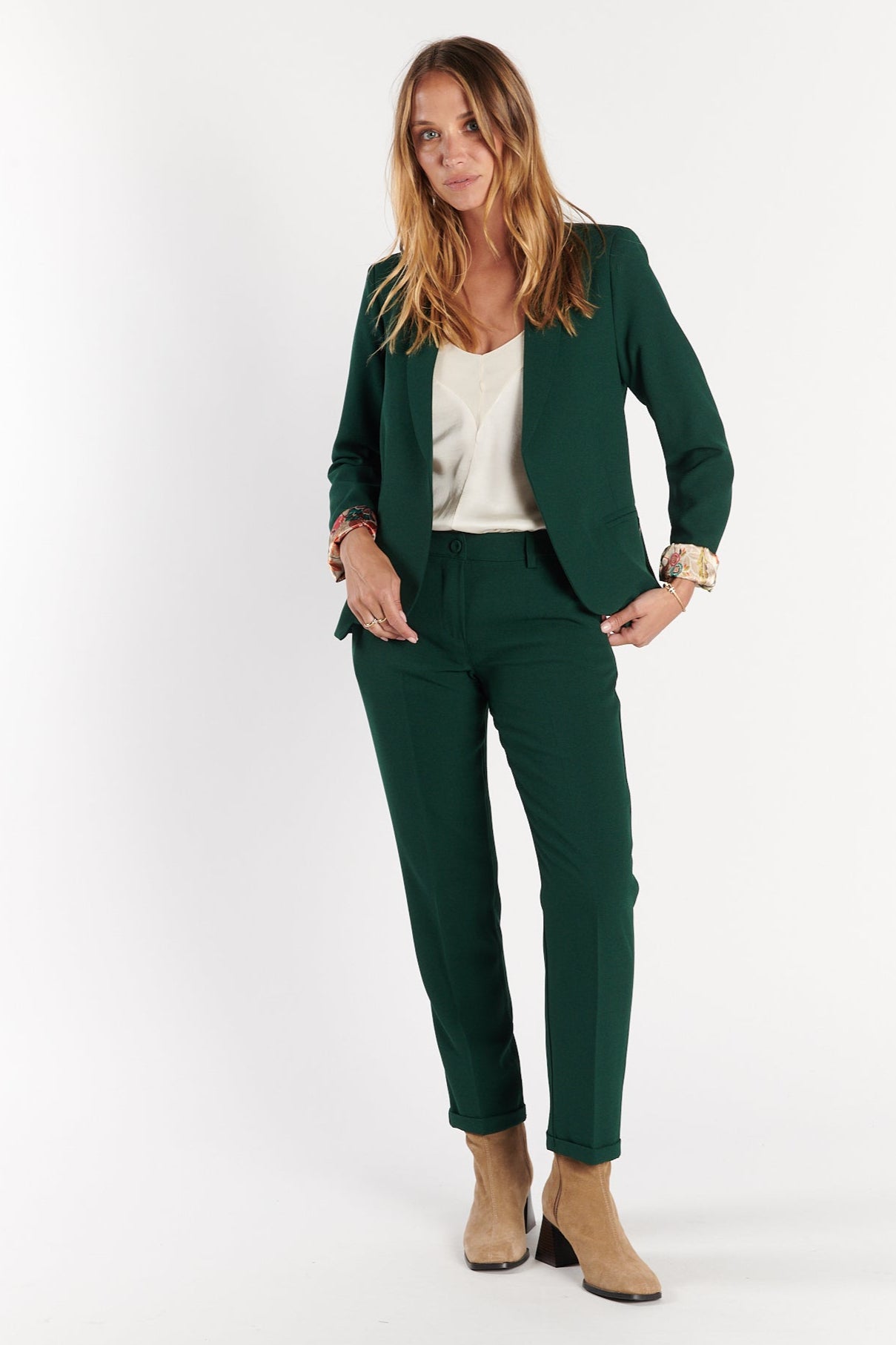BLAZER CINTRÉ ARIANE VERT PIN