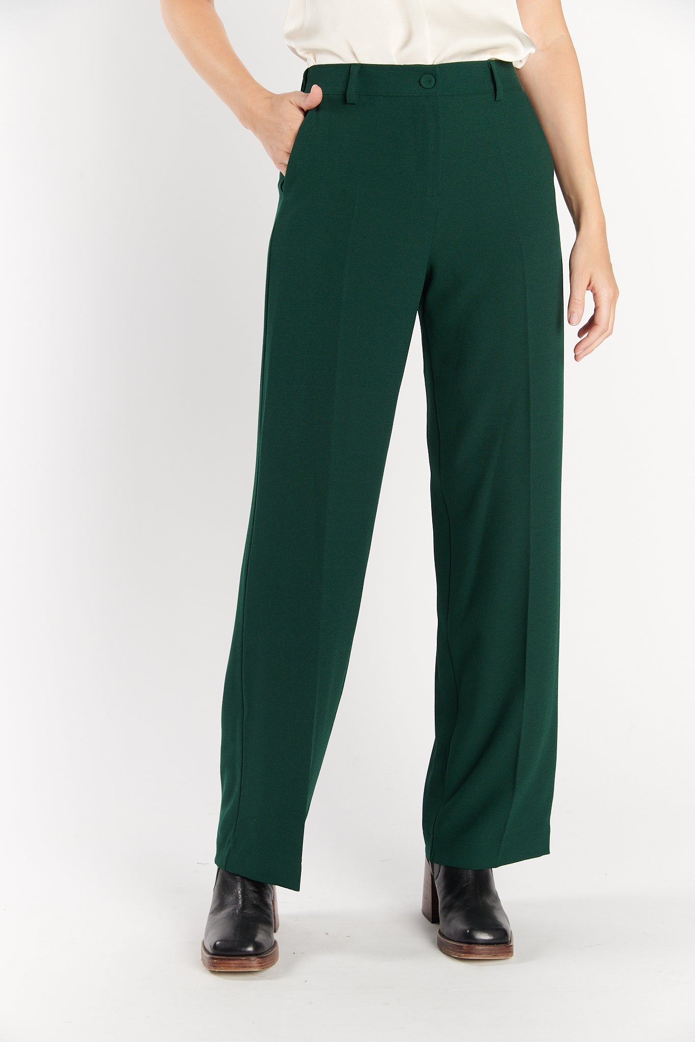 PANTALON LARGE NATHAN VERT PIN