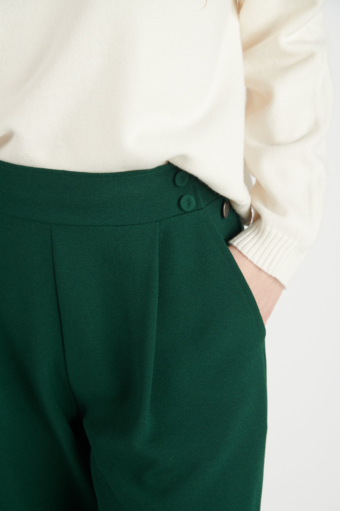 PANTALON ÉVASÉ BRICE VERT PIN