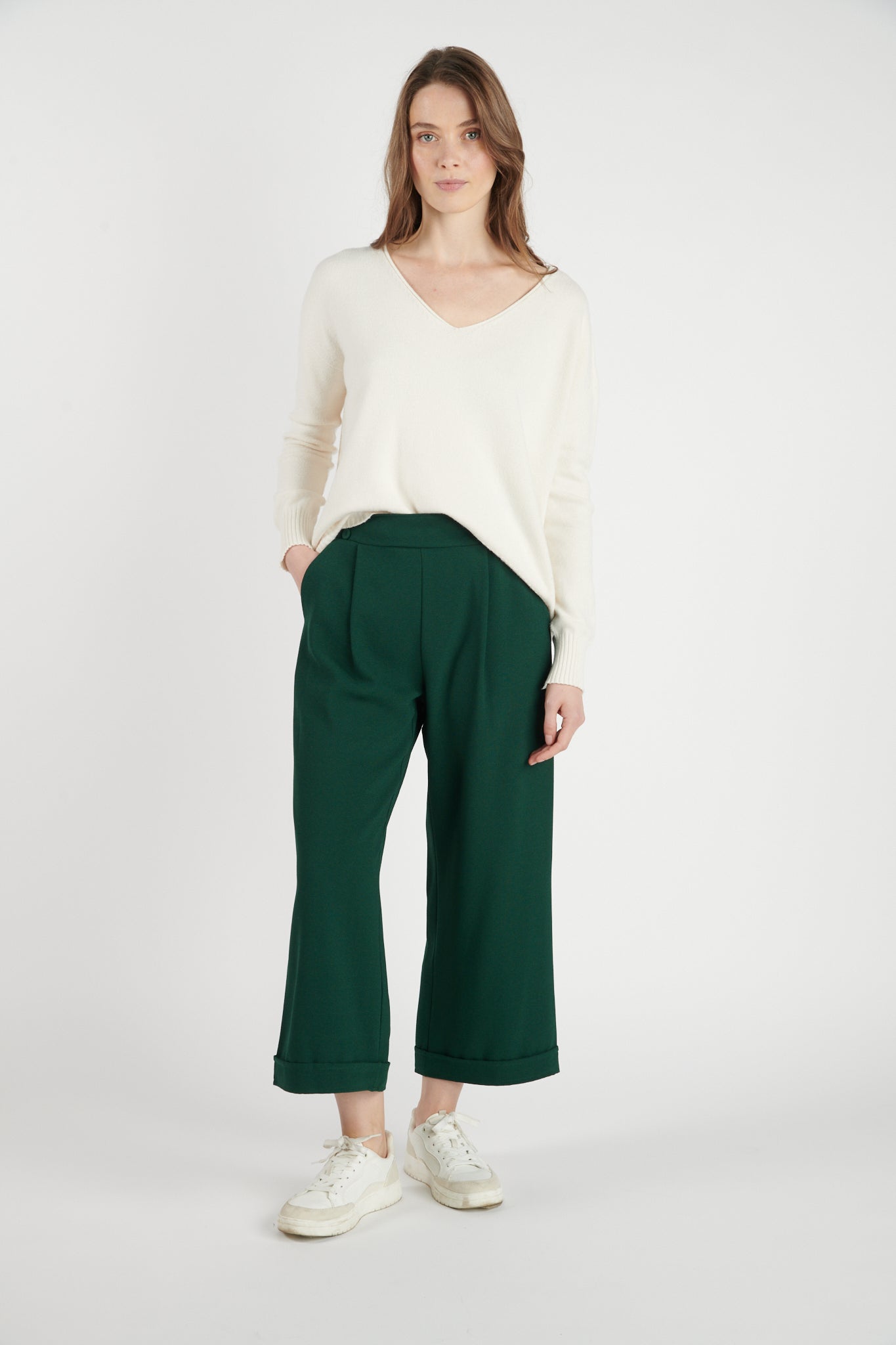 PANTALON ÉVASÉ BRICE VERT PIN