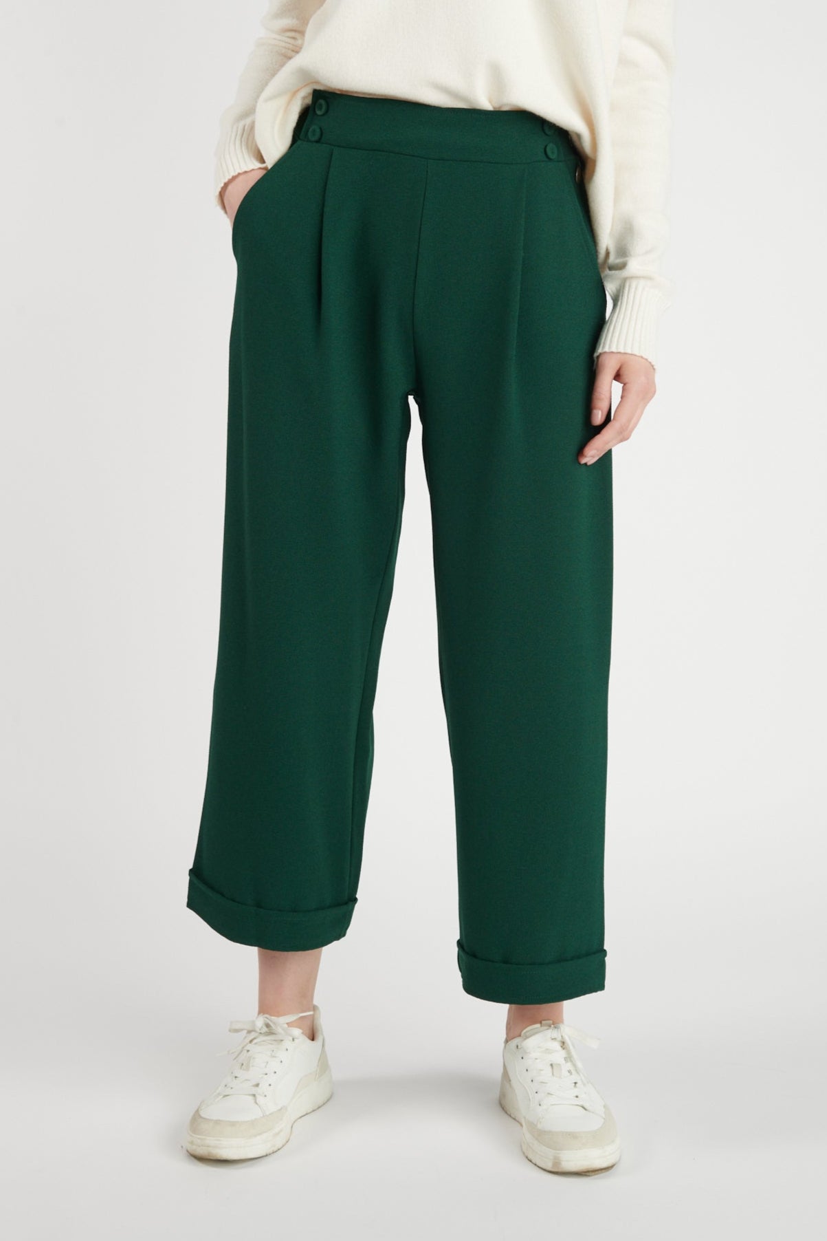 PANTALON ÉVASÉ BRICE VERT PIN