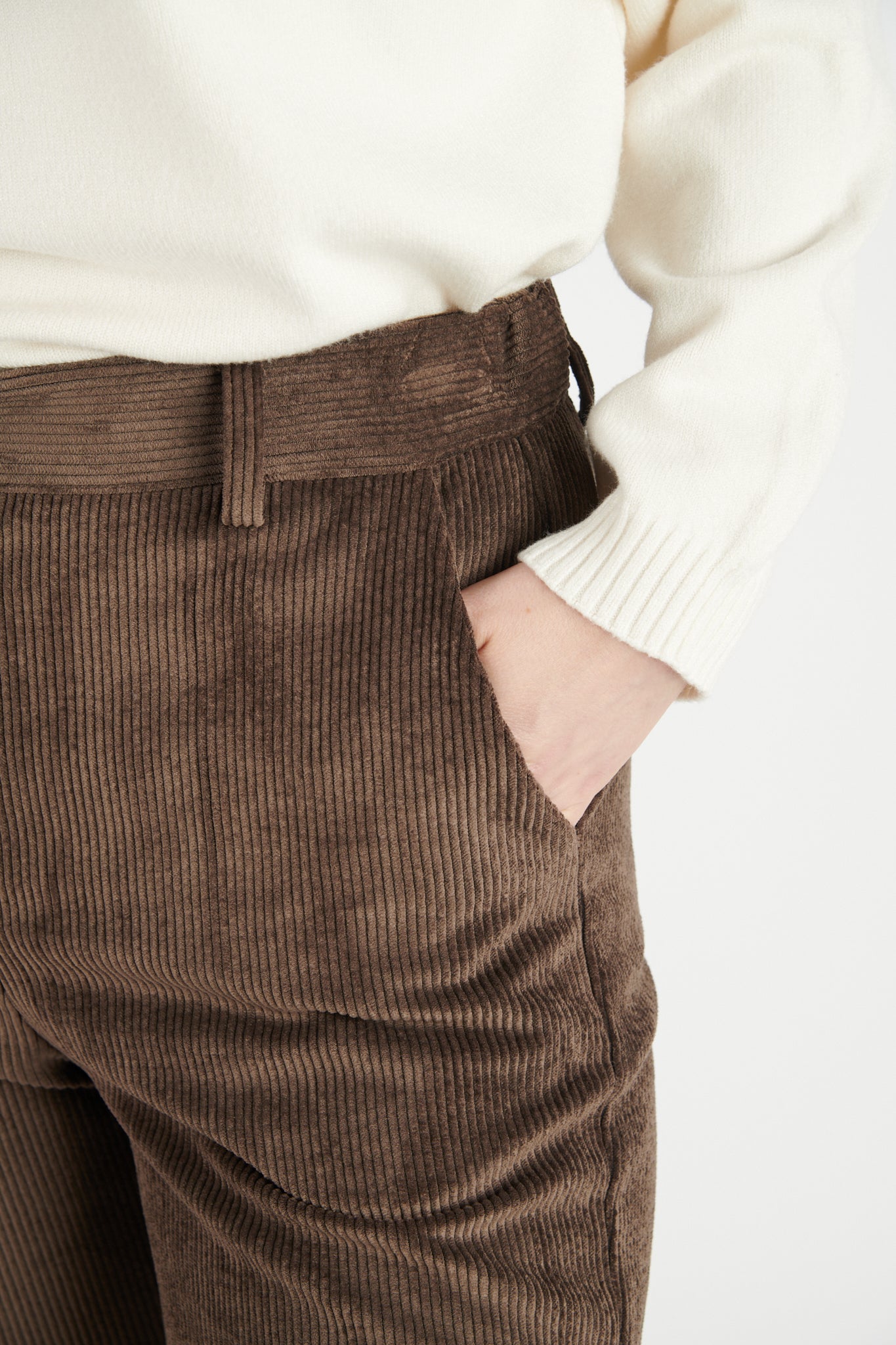 PANTALON LARGE VELOURS BRÉANNE CHOCO