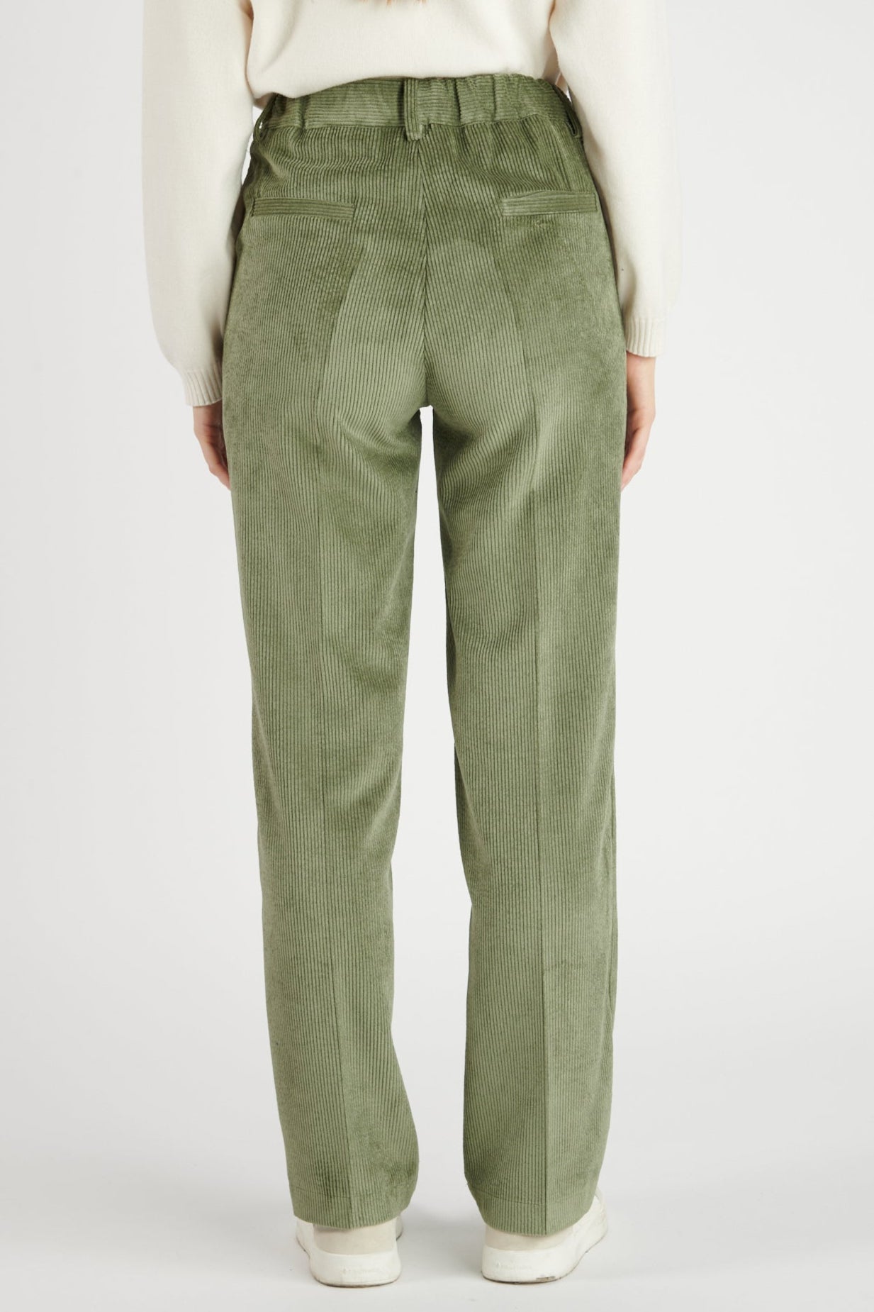 PANTALON LARGE VELOURS BRÉANNE KAKI
