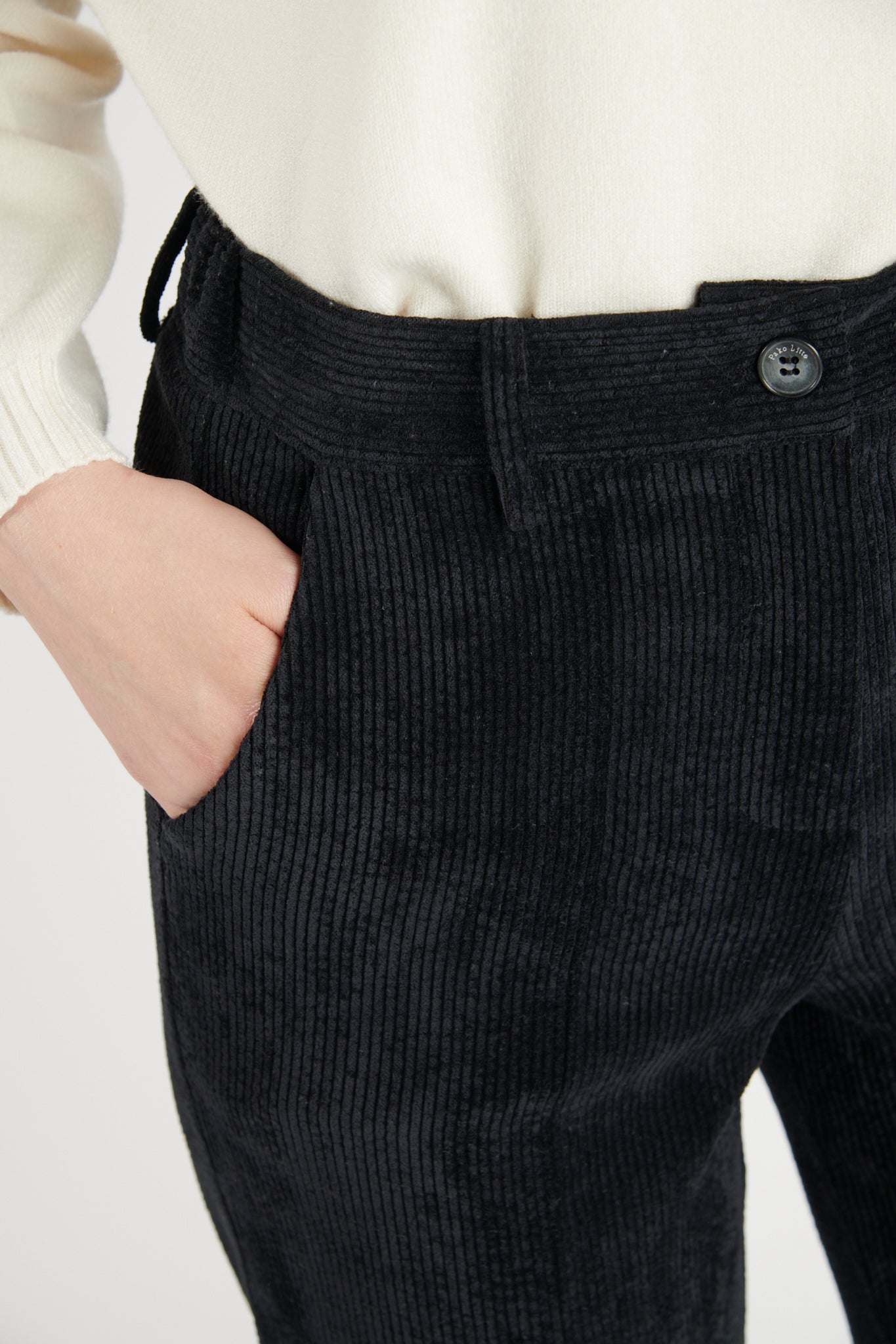PANTALON LARGE VELOURS BRÉANNE NOIR
