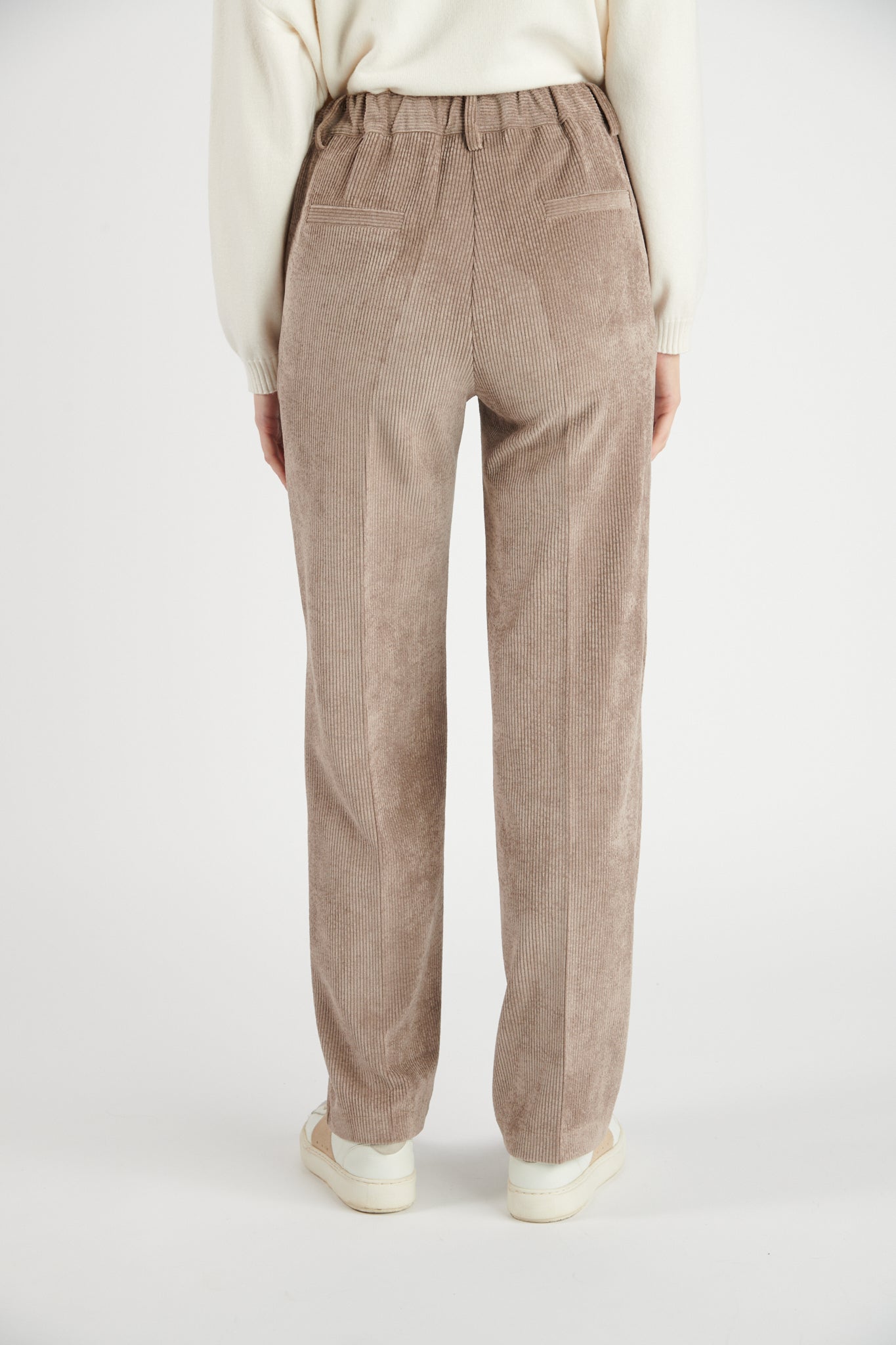 PANTALON LARGE VELOURS BRÉANNE TAUPE