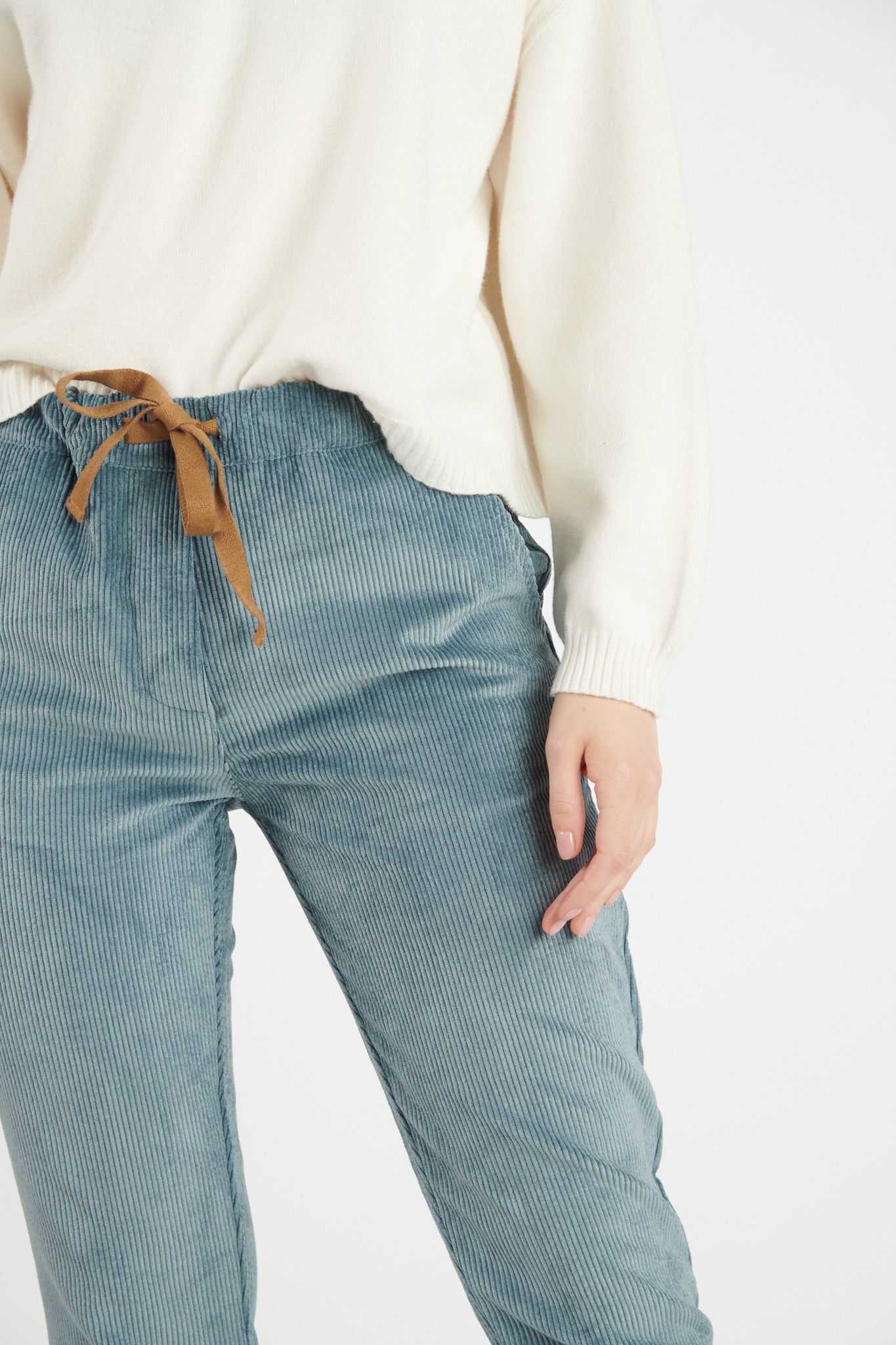 CHINO JOGGING VELOURS SCOTT BLEU CENDRE