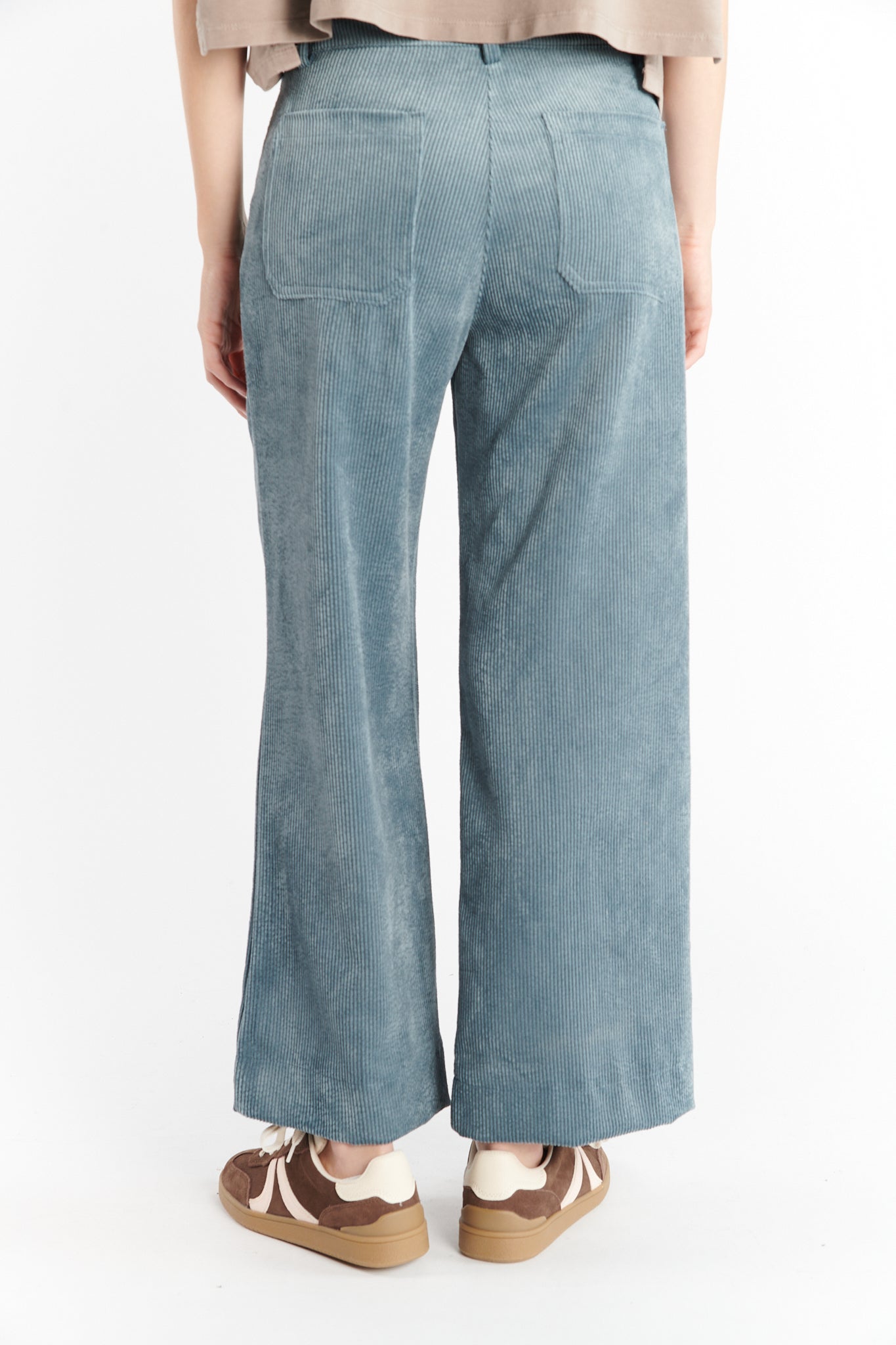 PANTALON 7/8 VELOURS DANEL BLEU CENDRE