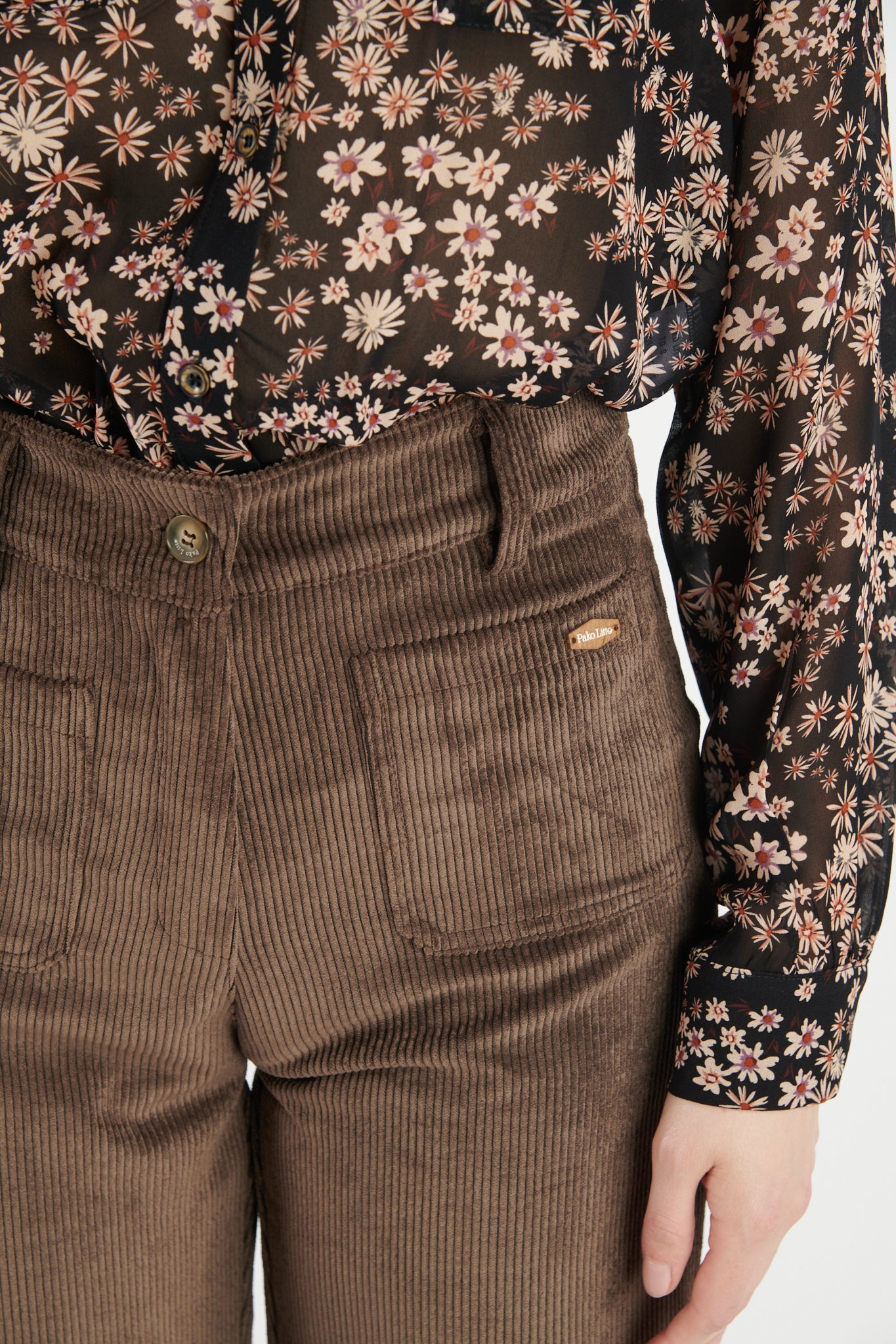 PANTALON 7/8 VELOURS DANEL CHOCO