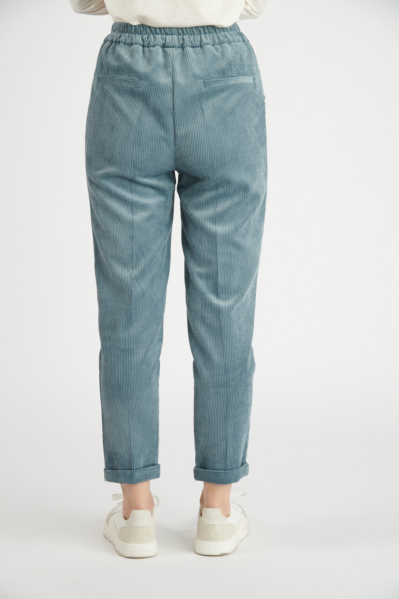 CHINO VELOURS DEAN BLEU CENDRE