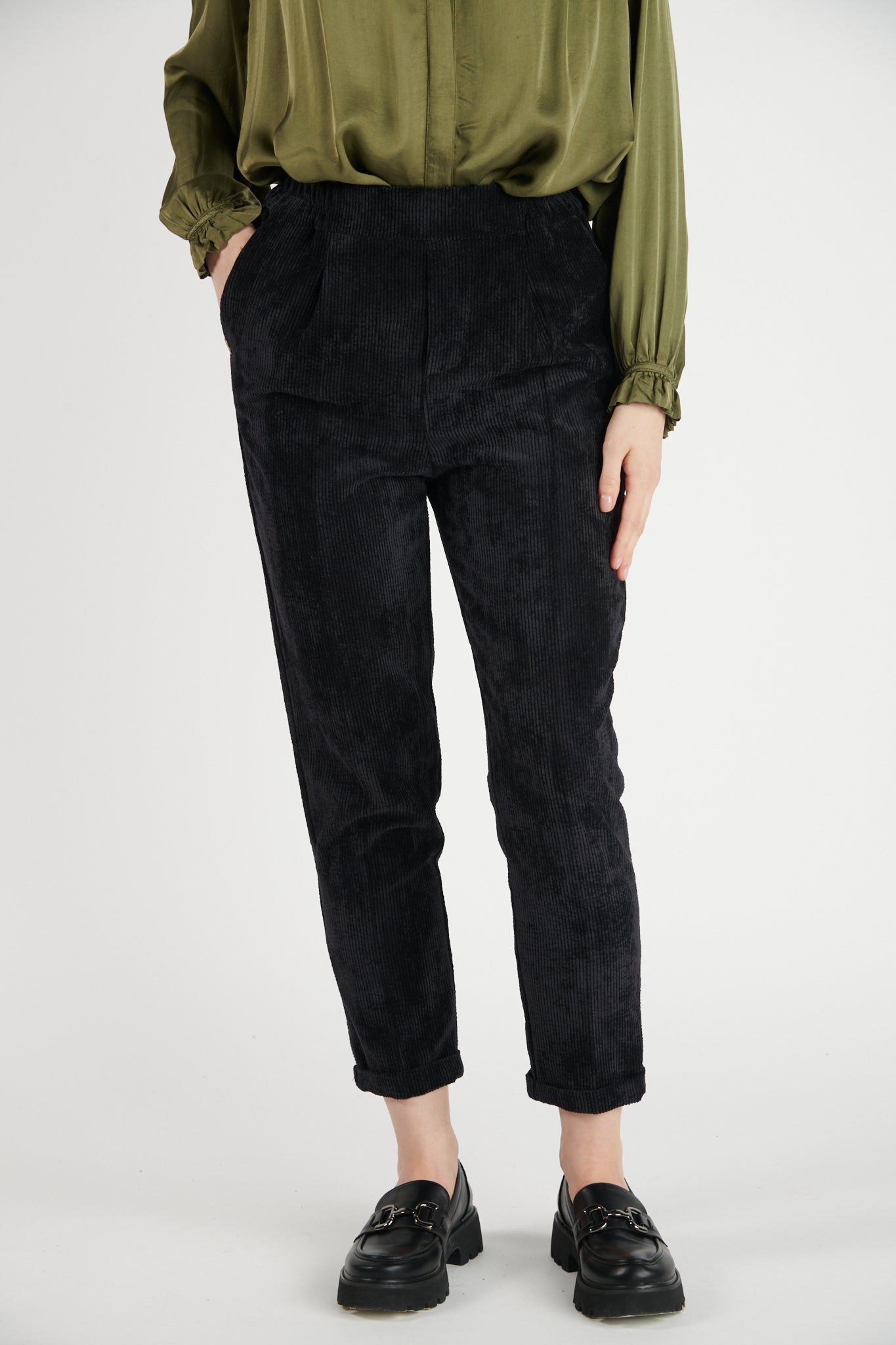 CHINO VELOURS DEAN NOIR