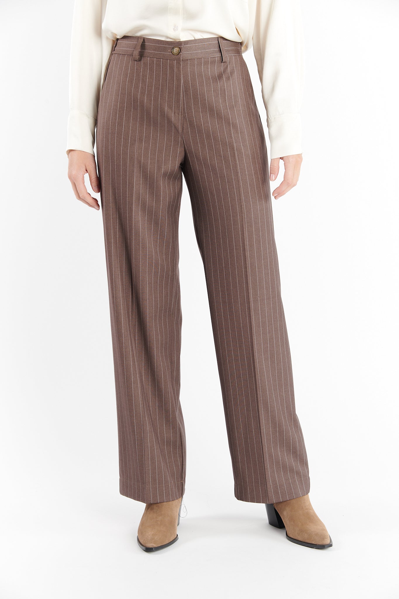 PANTALON À RAYURES DERICK CAPPUCCINO