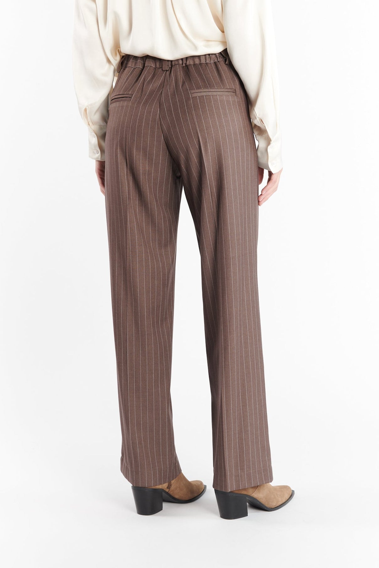 PANTALON À RAYURES DERICK CAPPUCCINO