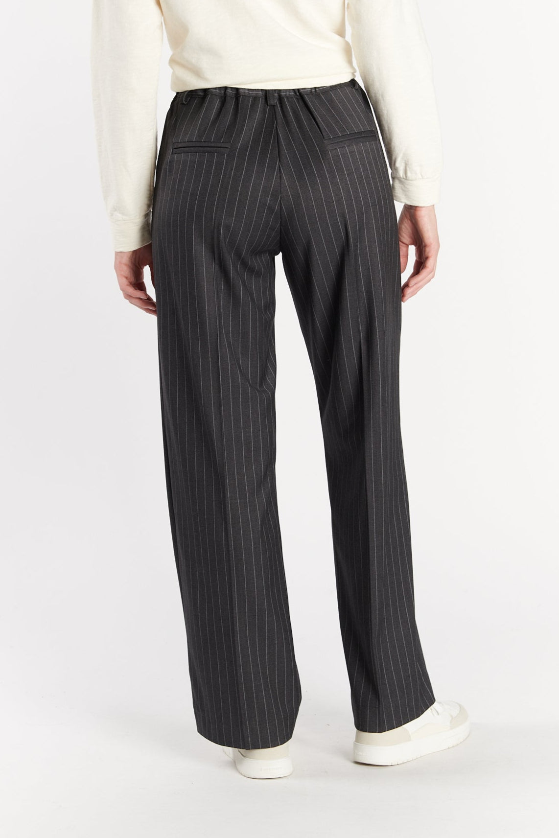 PANTALON À RAYURES DERICK GRIS FONCÉ
