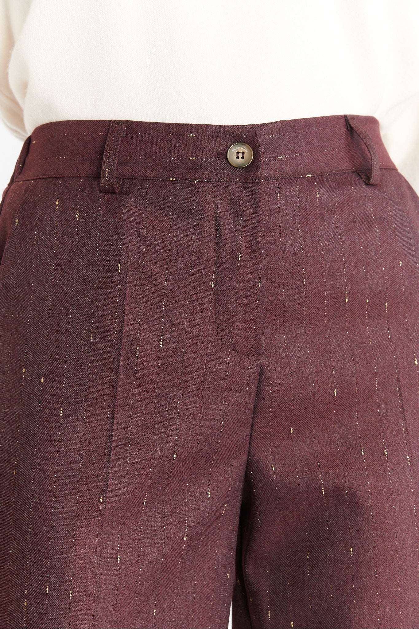 PANTALON LARGE DENZEL BORDEAUX LUREX