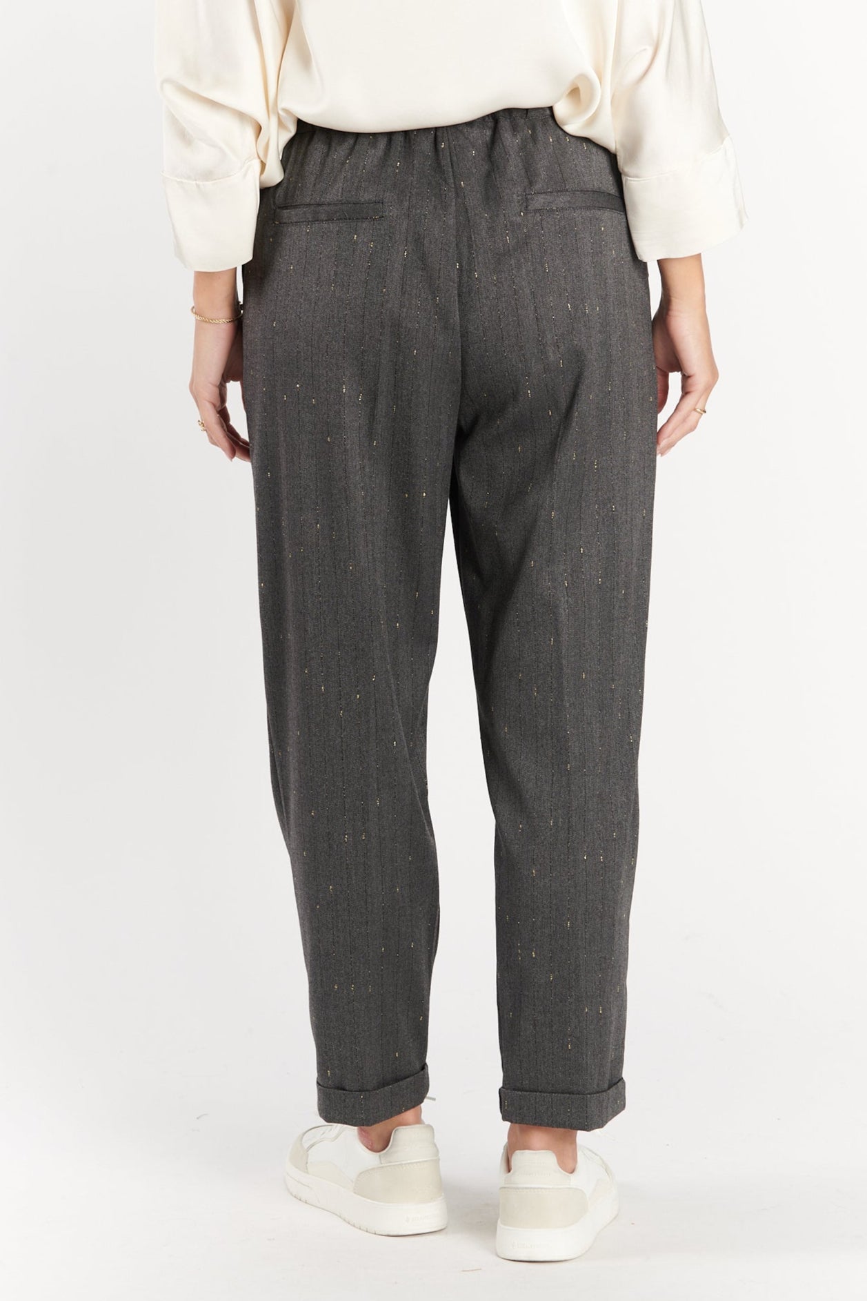 CHINO 7/8ÈME DIMITRI GRIS FONCE LUREX