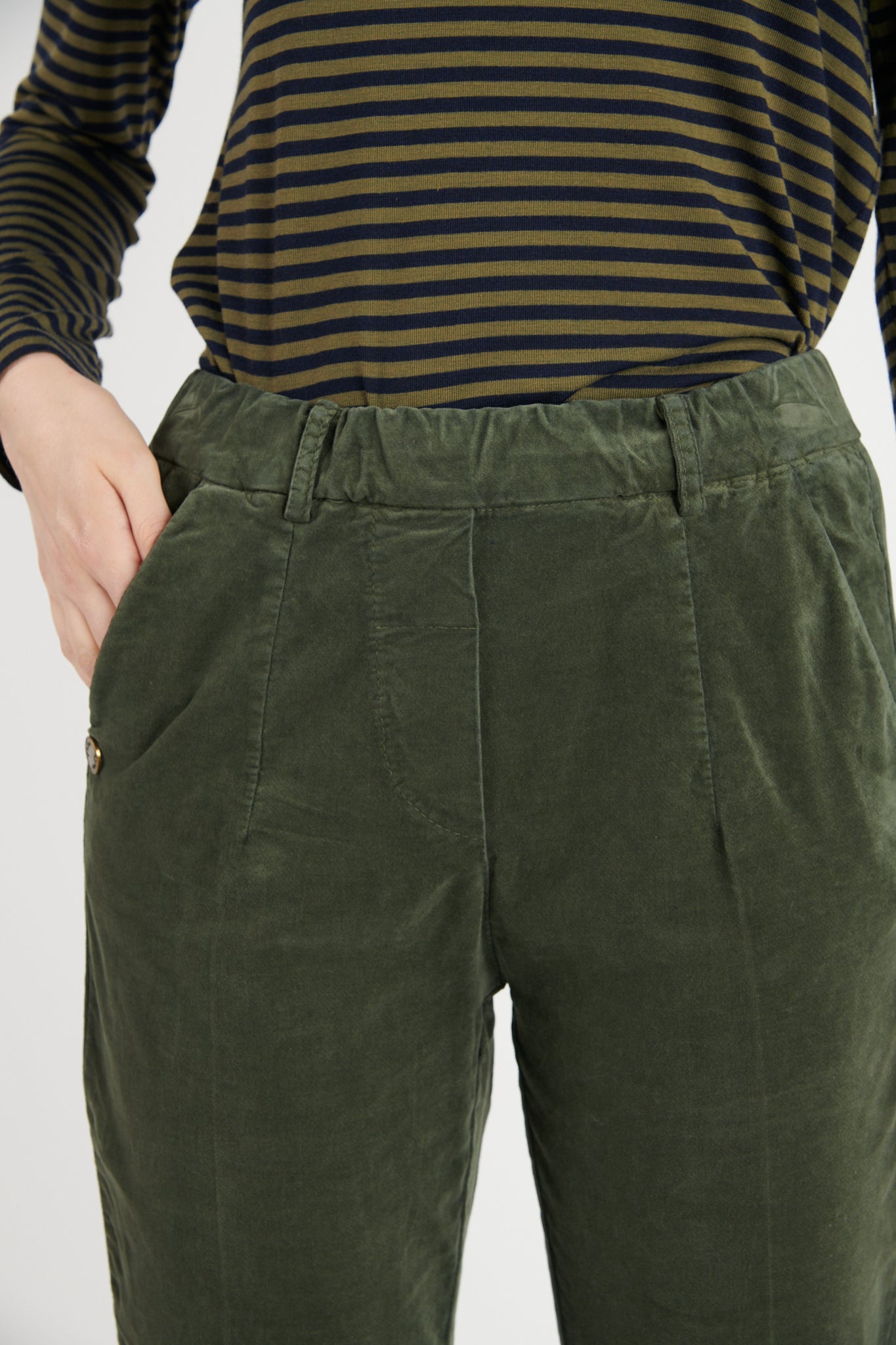 CHINO 7/8ÈME VELOURS DENNY KAKI